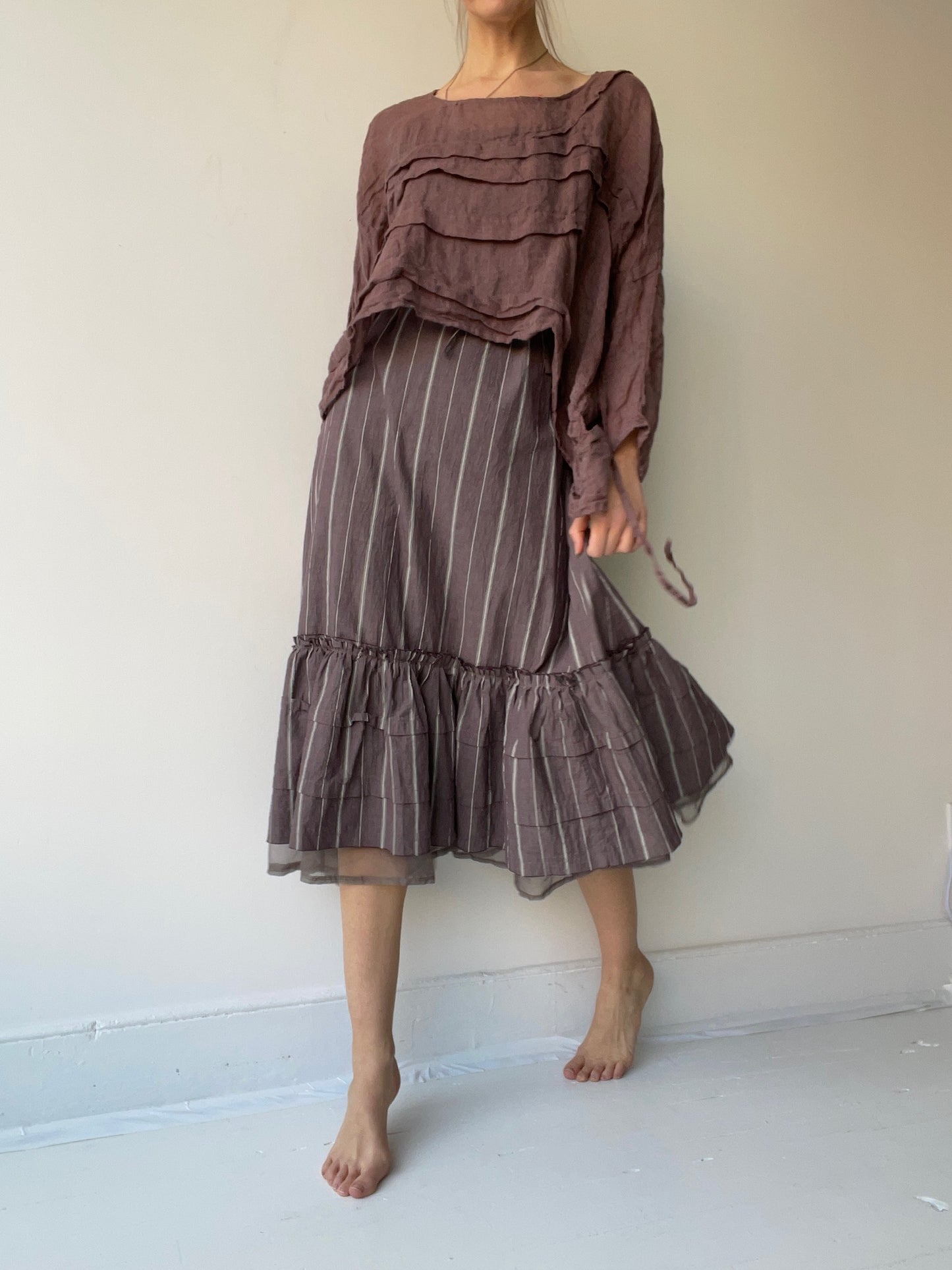 crop creased tank