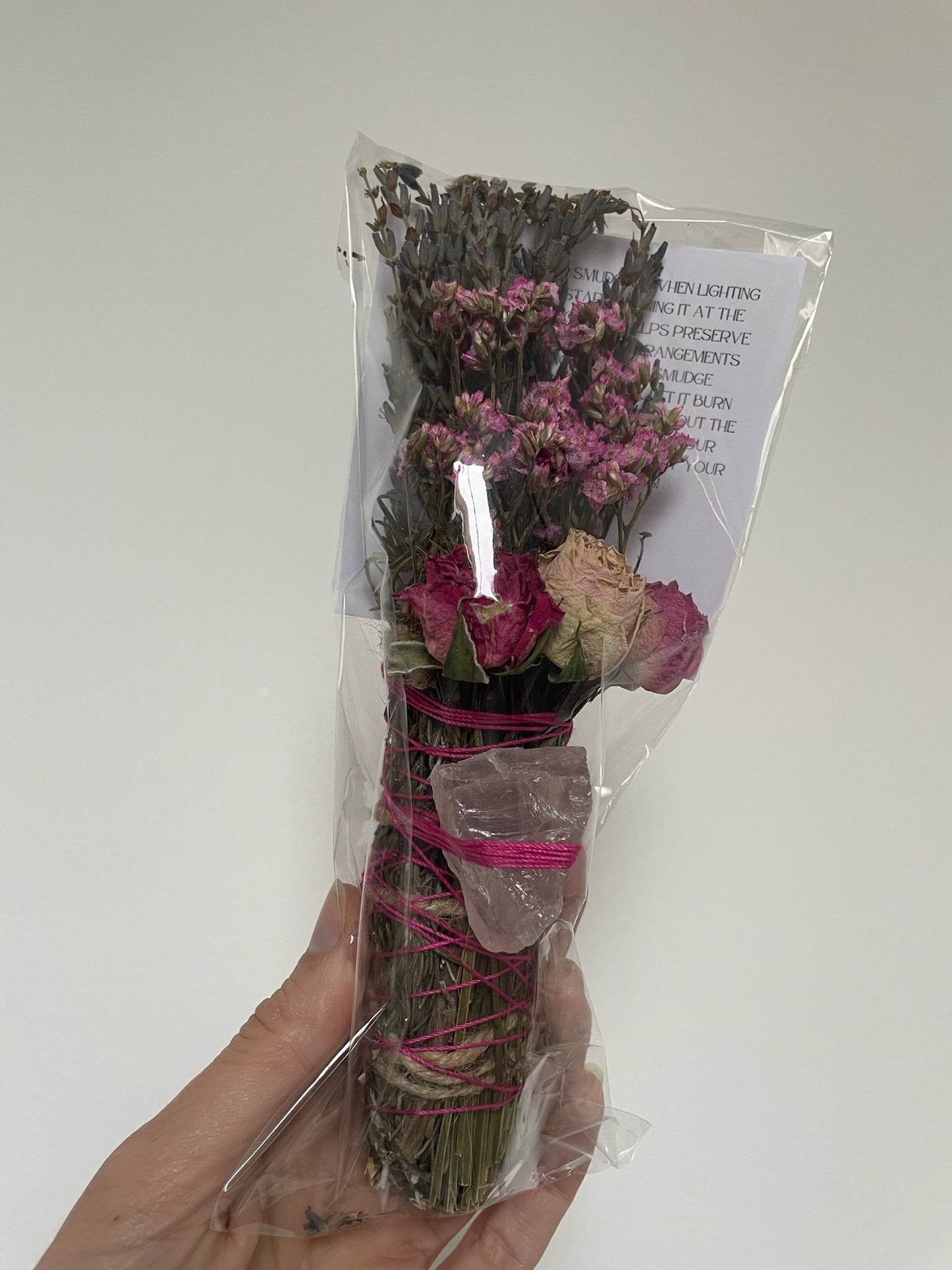 rose quartz smudge stick