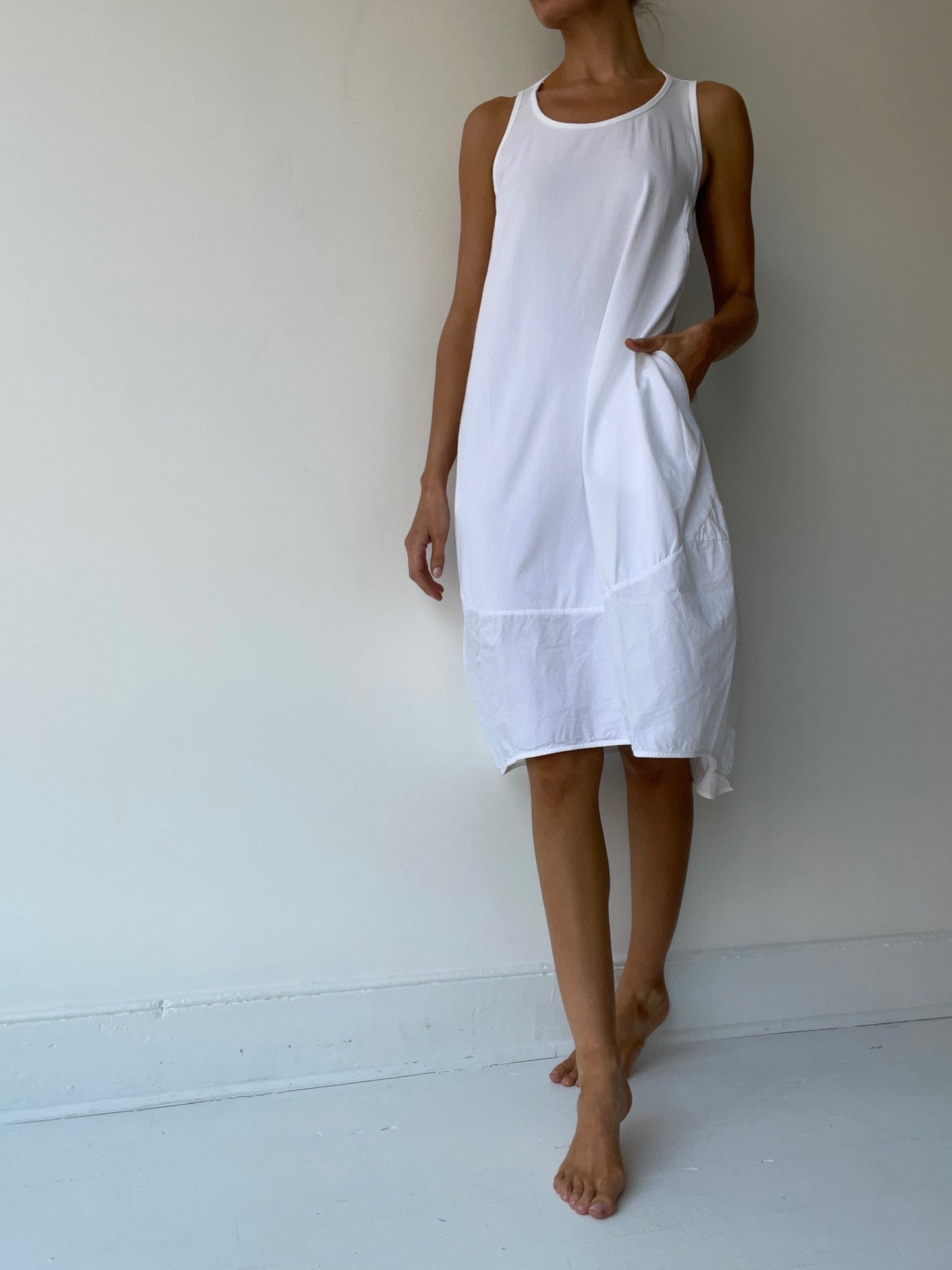 rundholz black label white cotton tie dress