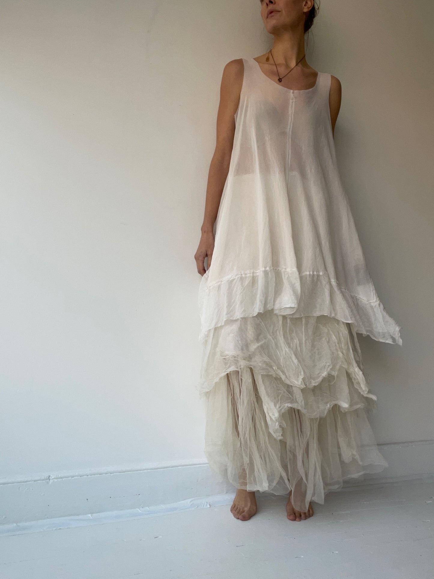 mesh chiffon tunic