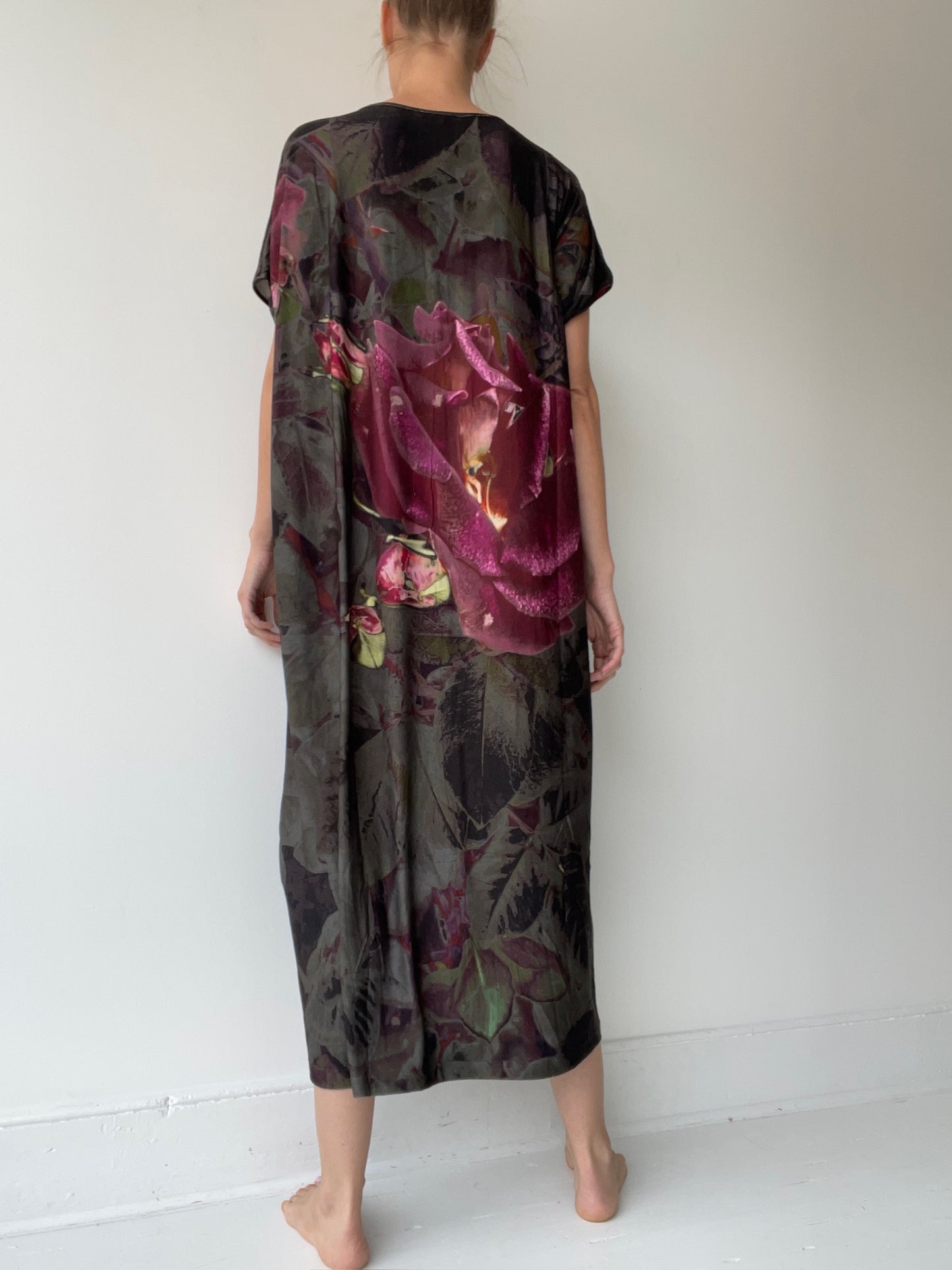 barbara bologna rose print tube dress