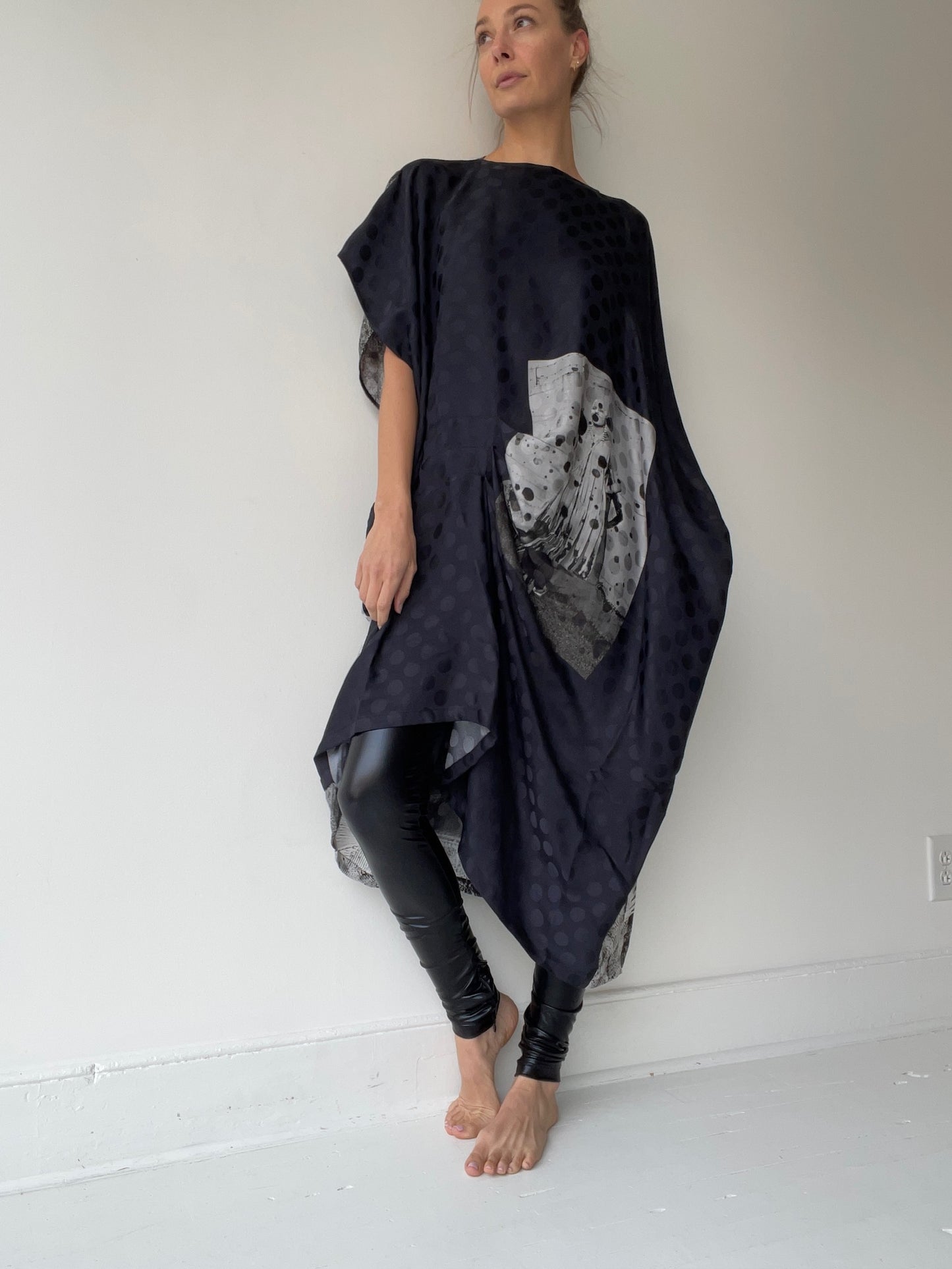 barbara bologna black piega dress
