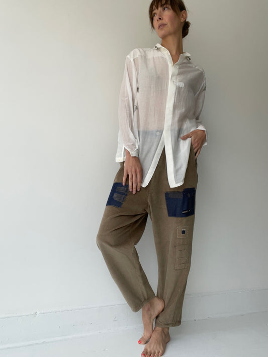 umit unal stitched collar blouse
