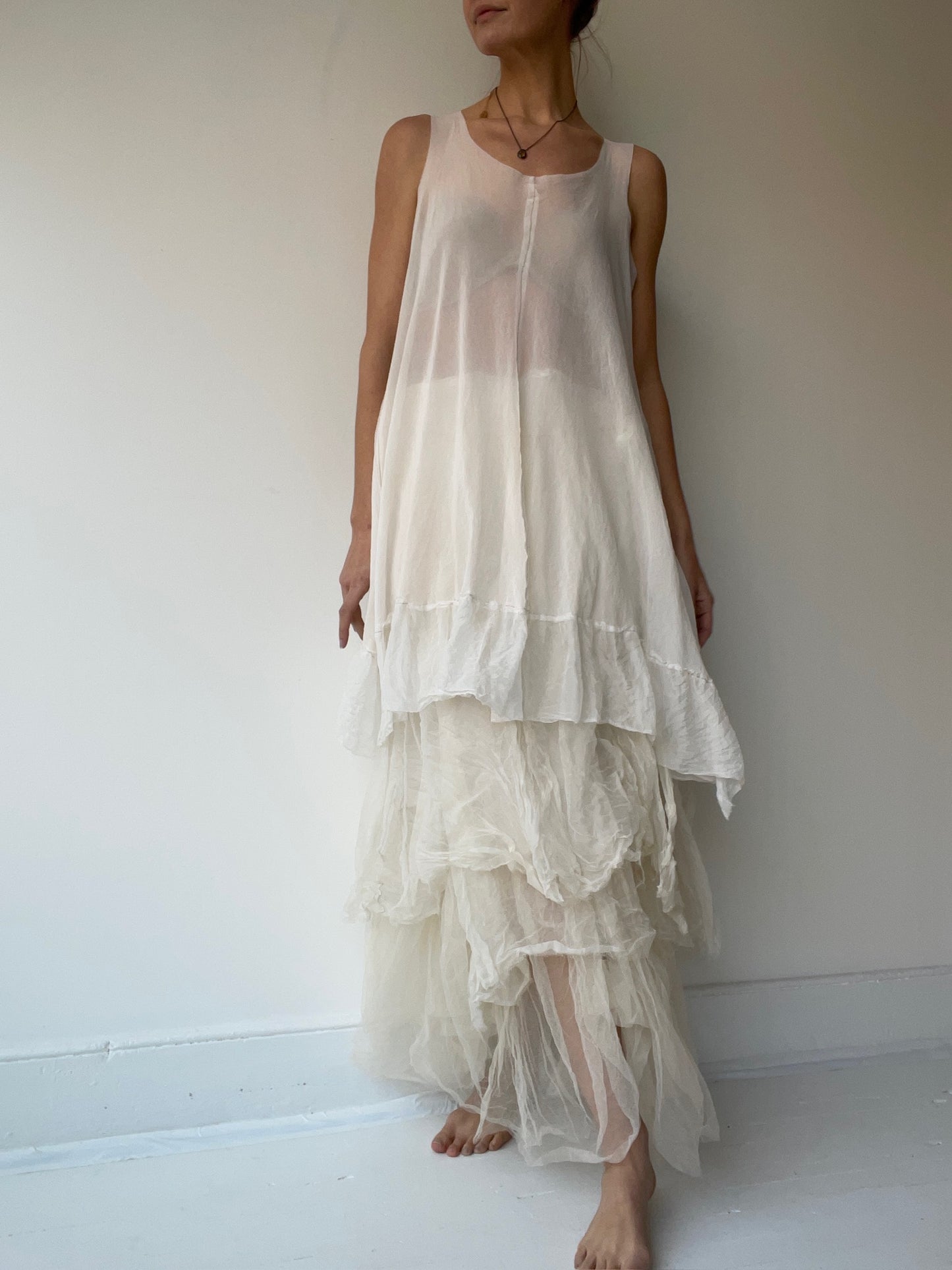 mesh chiffon tunic
