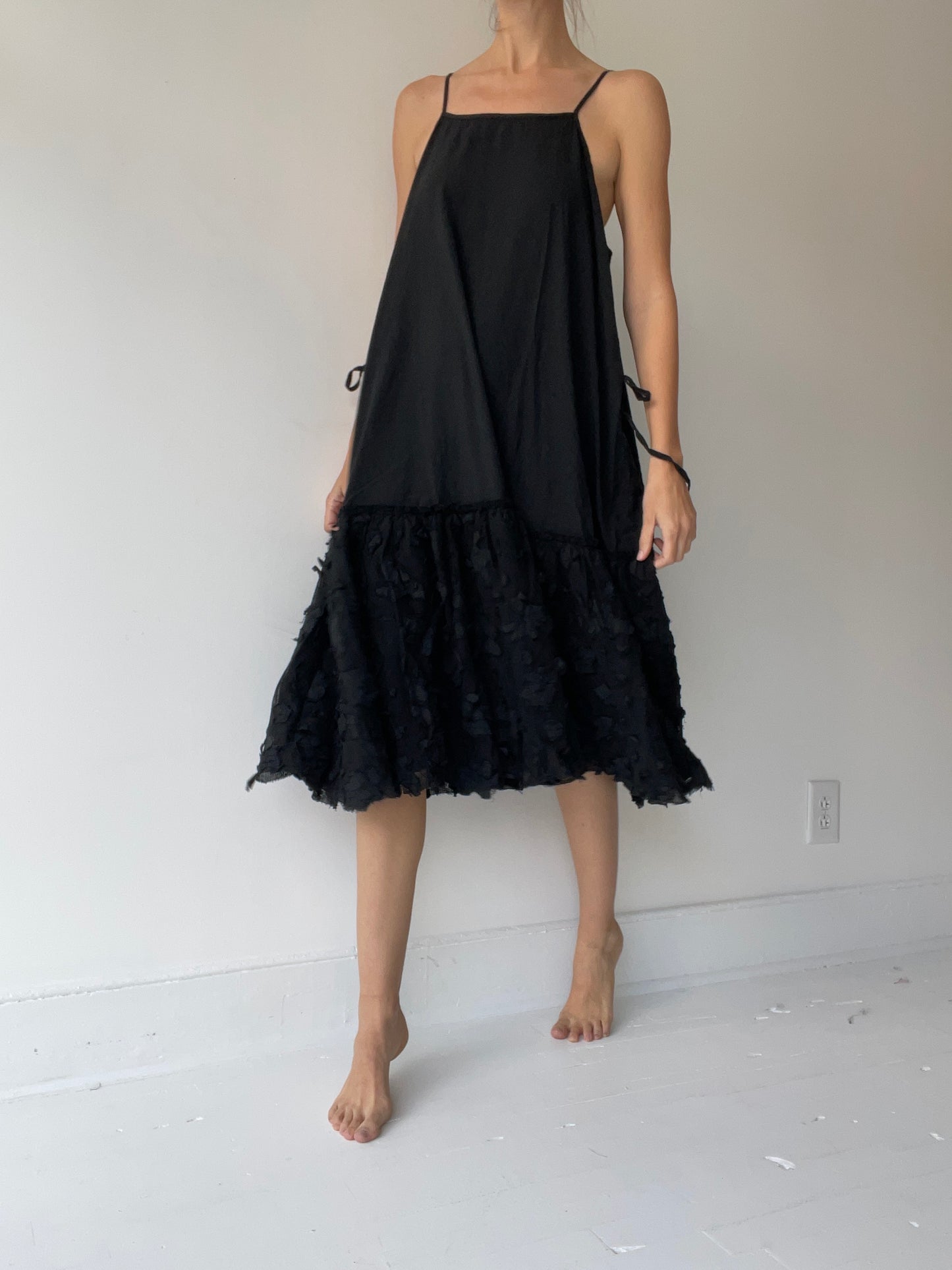 long flower tulle slip