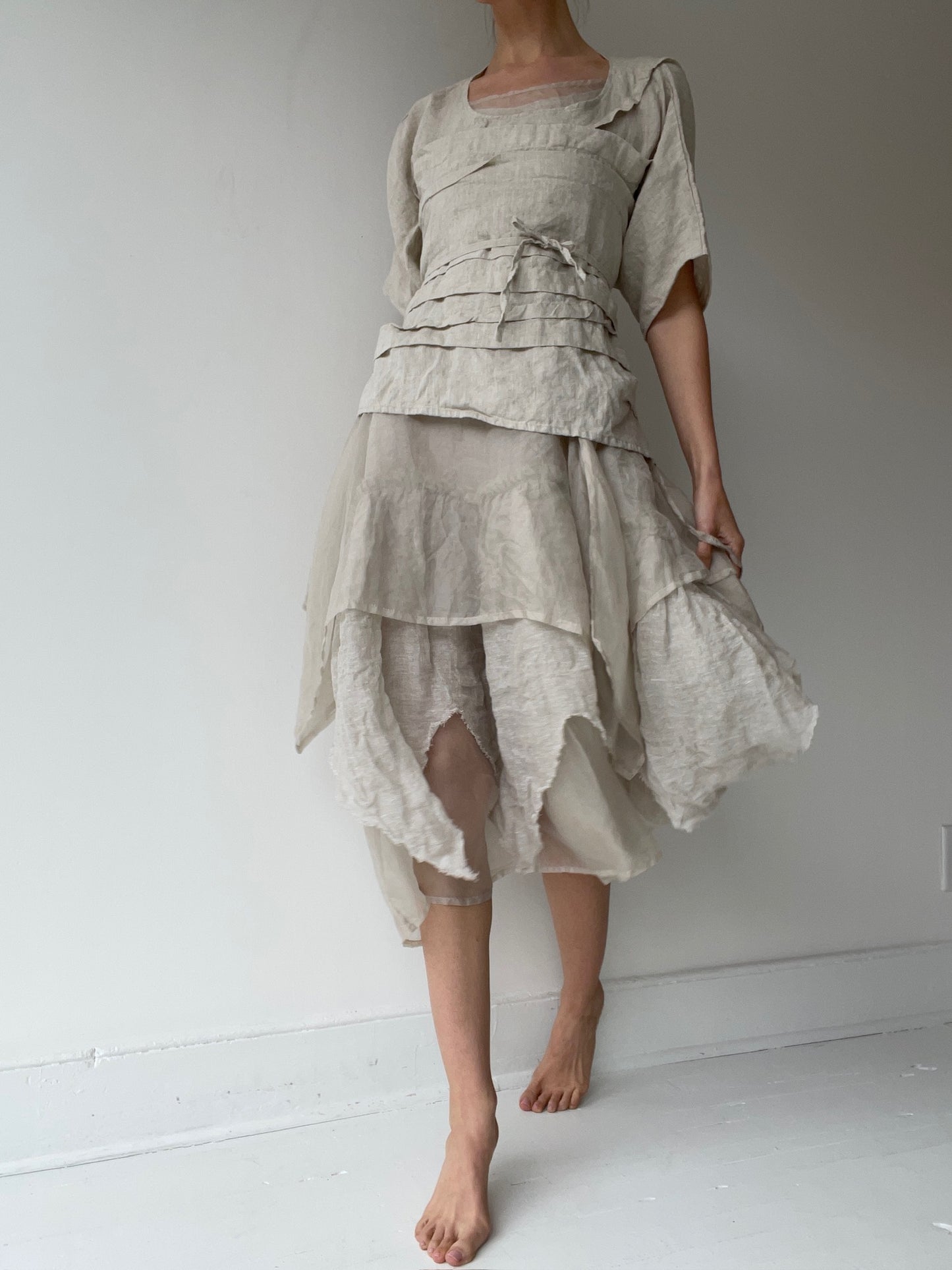 krista larson oat crop creased shirt short sleeve