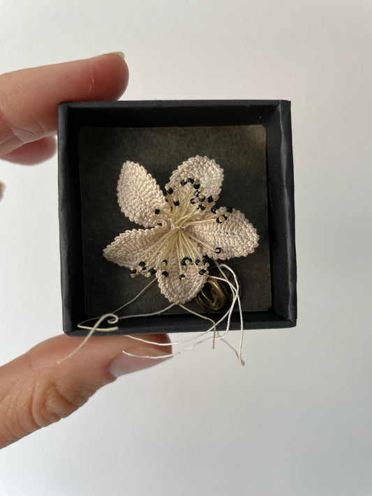 sarah lattes cream flower pin
