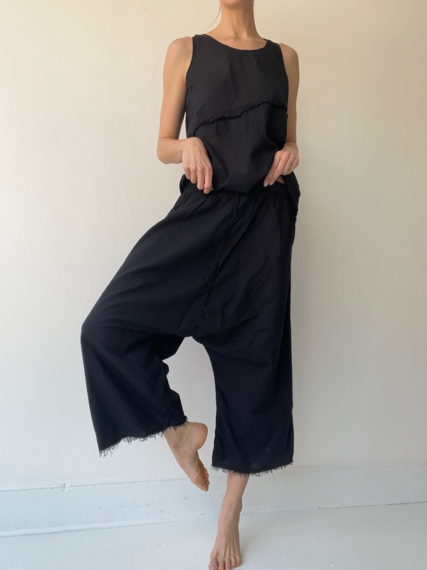 pal offner black low c trousers