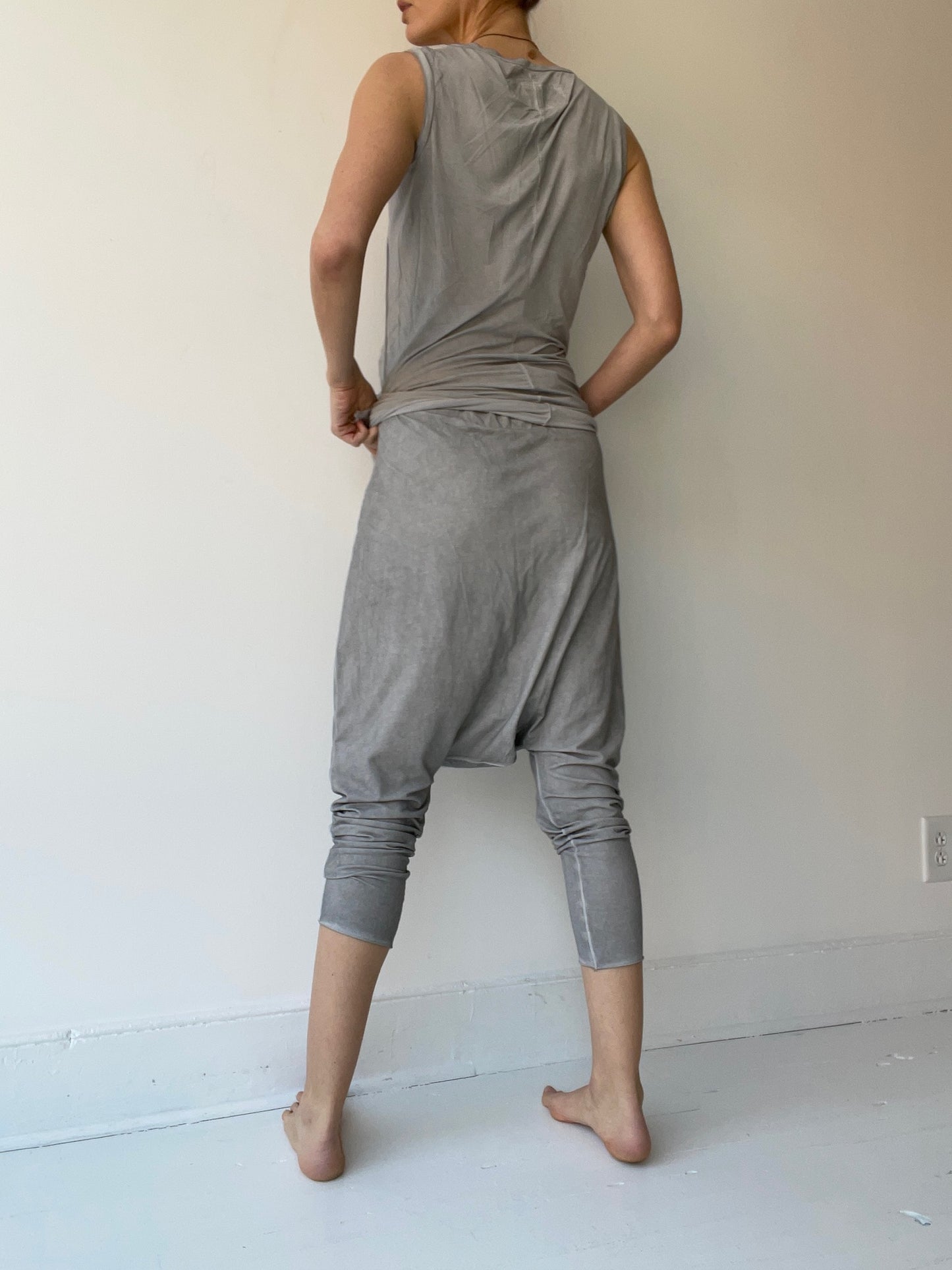 rundholz dip grey stretch drop trouser