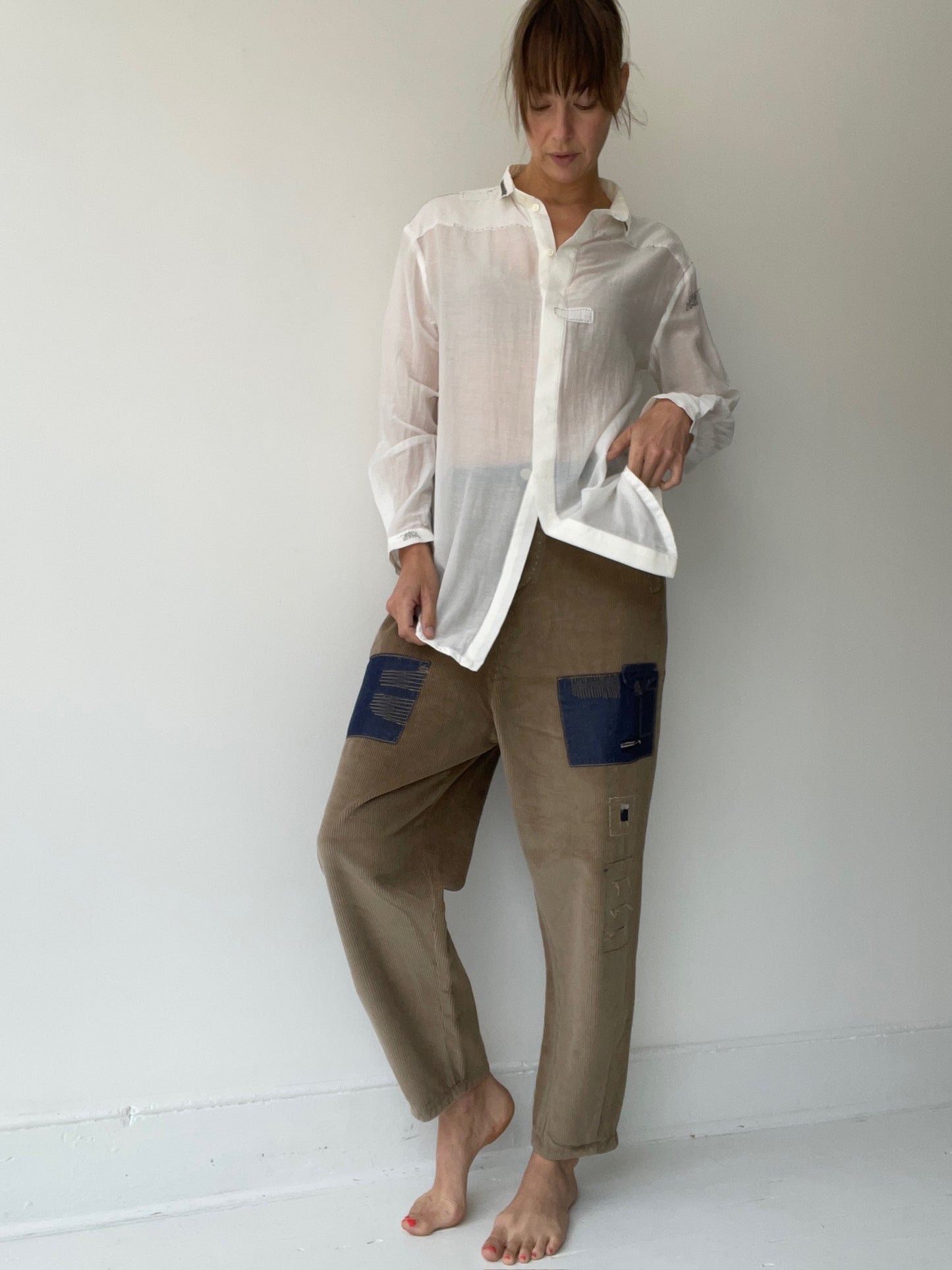 umit unal stitched collar blouse
