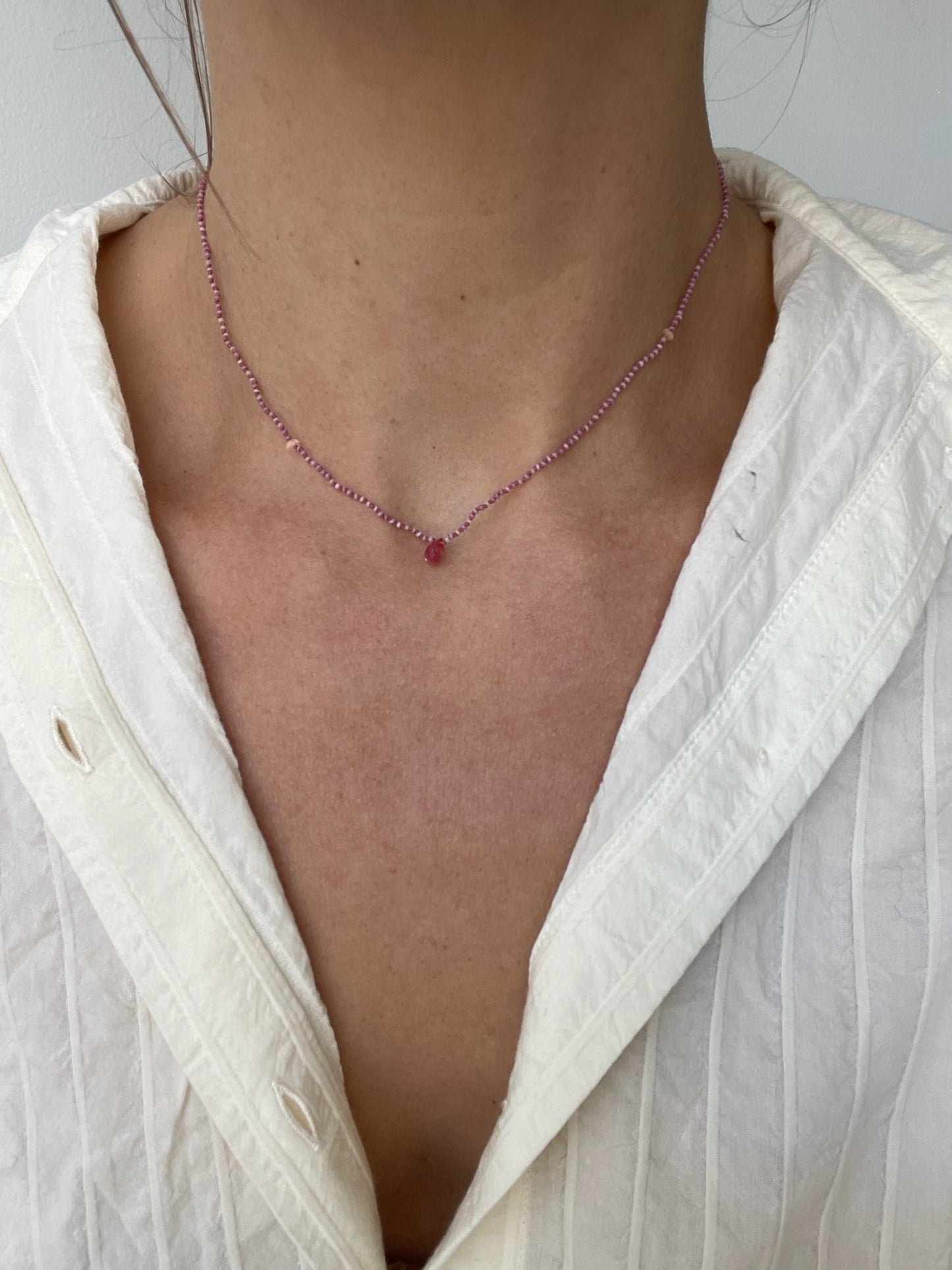 antomoon pink beads necklace