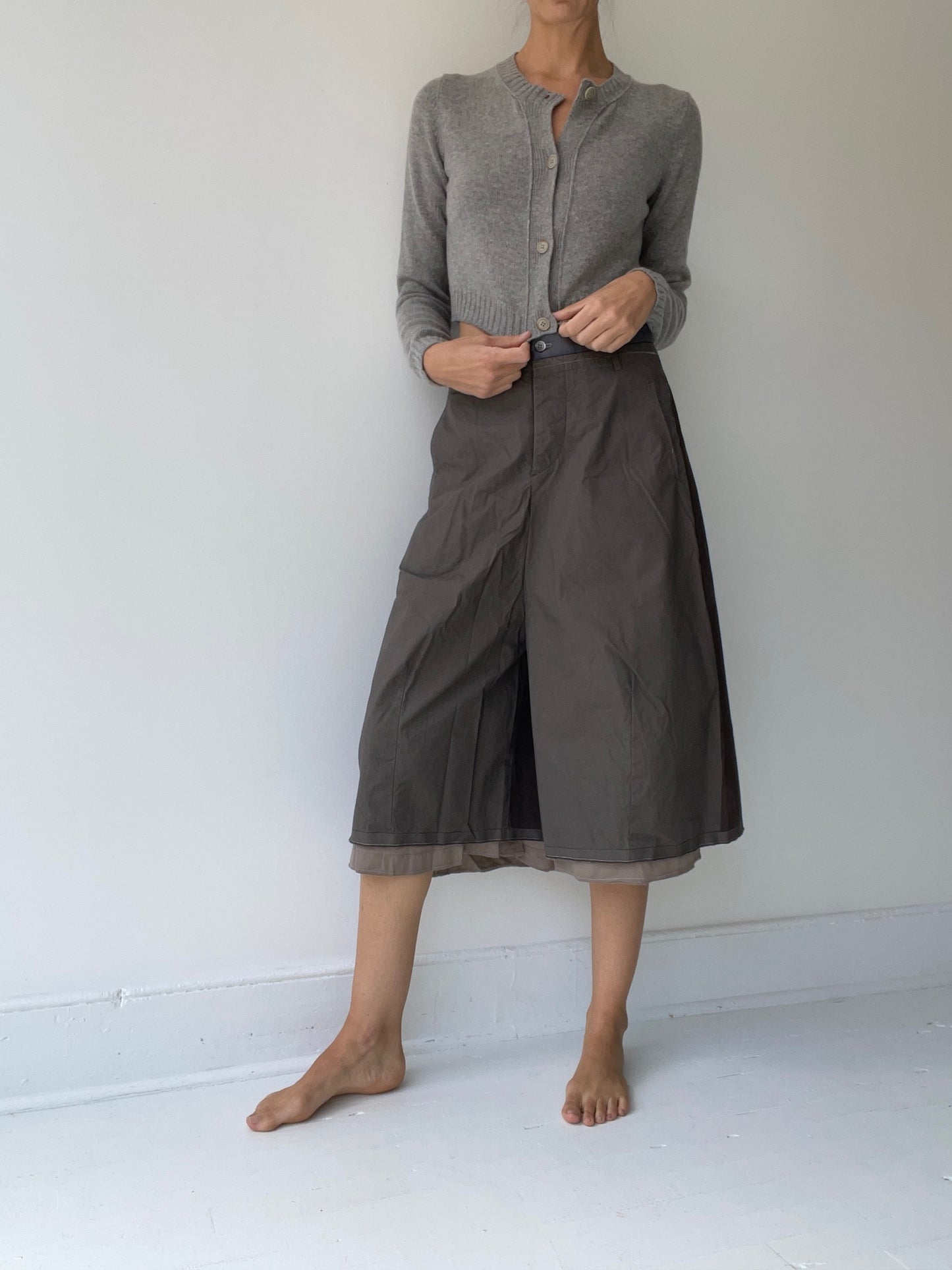 ümit ünal cropped wide pants