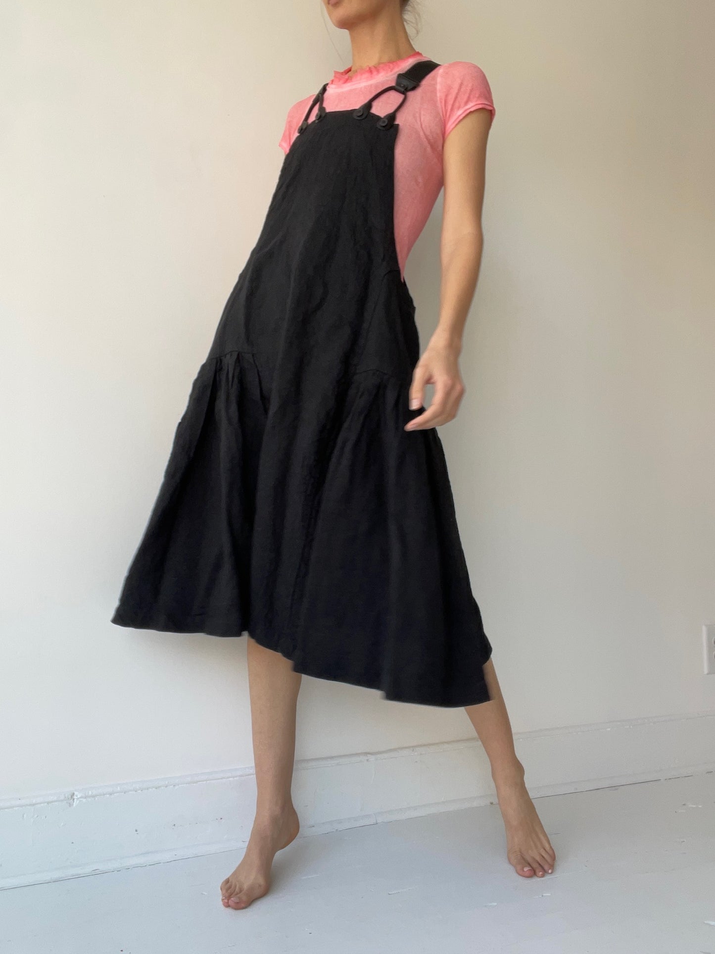 rundholz mainline linen overall dress