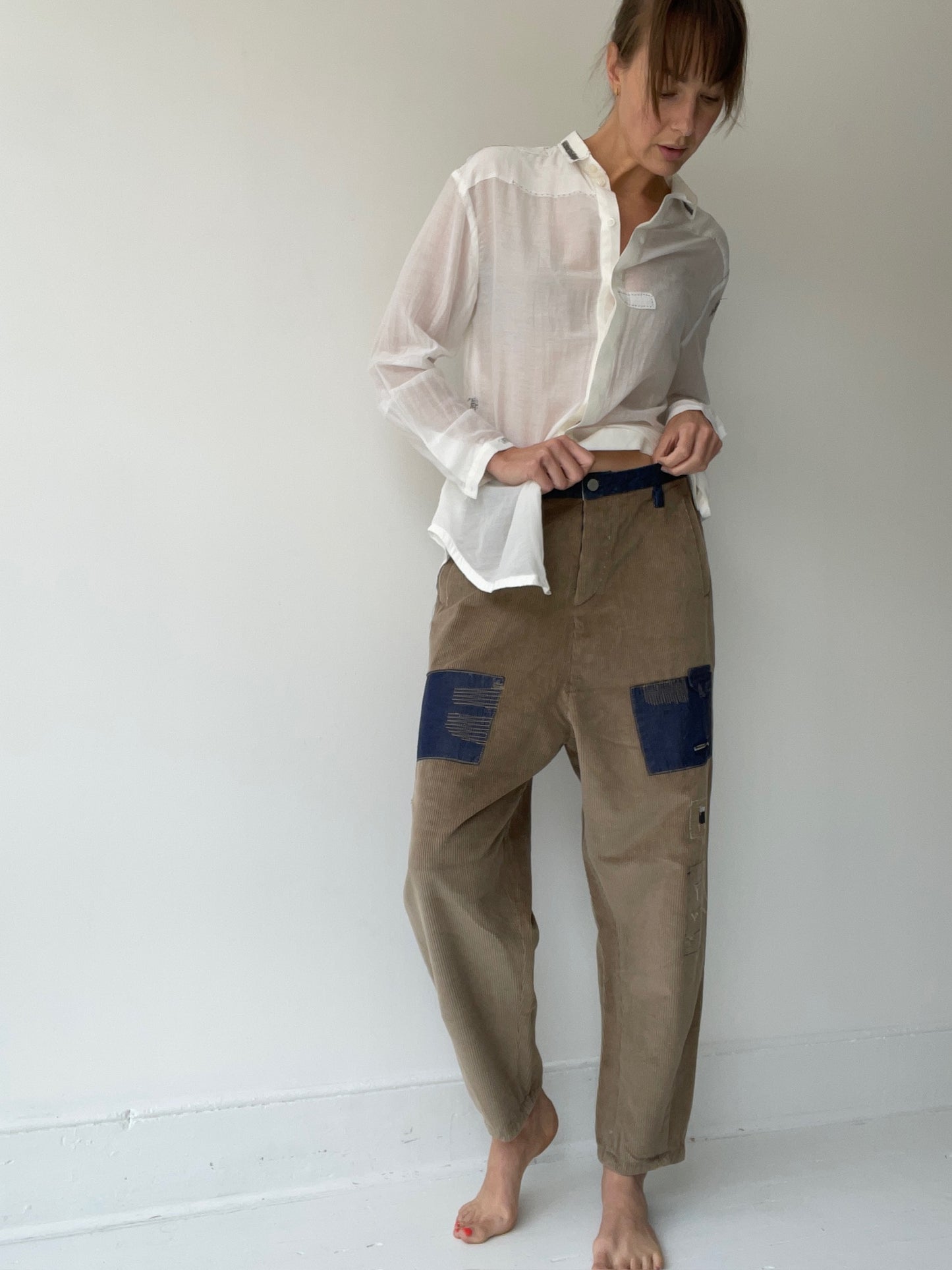 umit unal patch corduroy pants