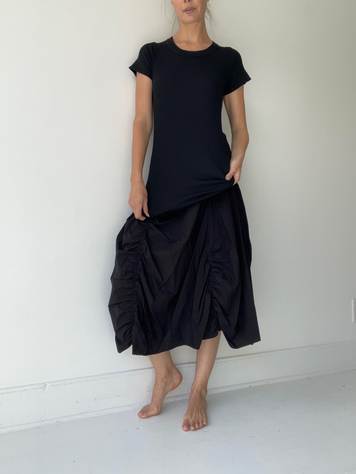 rundholz mainline fine rib tee BLACK