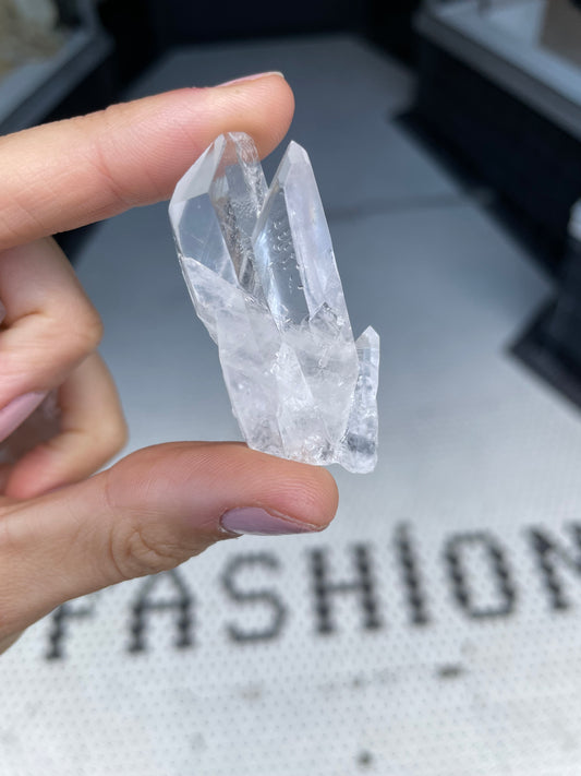 clear quartz crystal cluster