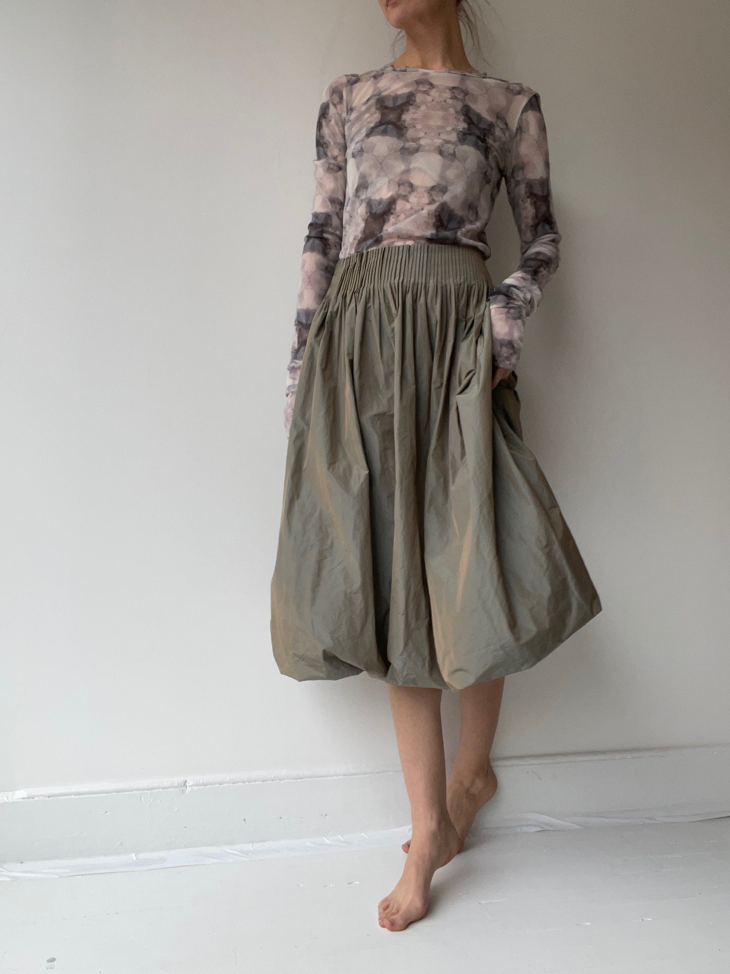 preloved pleat taffeta skirt