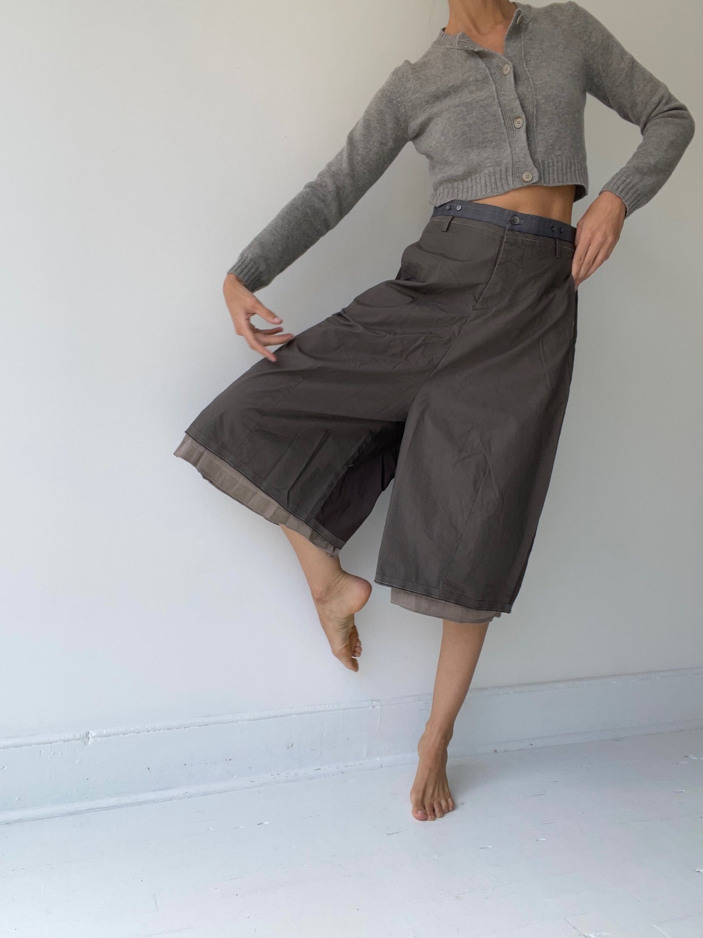 ümit ünal cropped wide pants