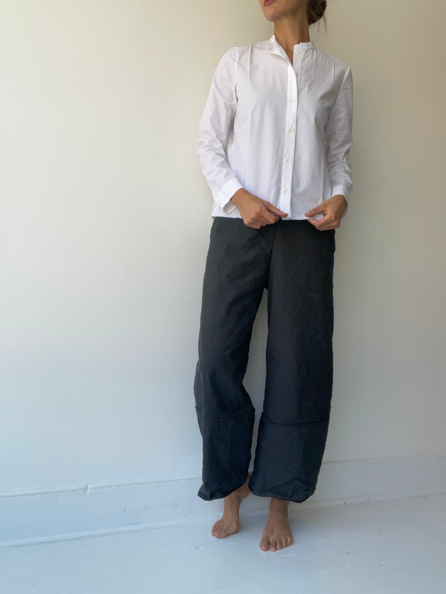 aequamente white cotton blouse
