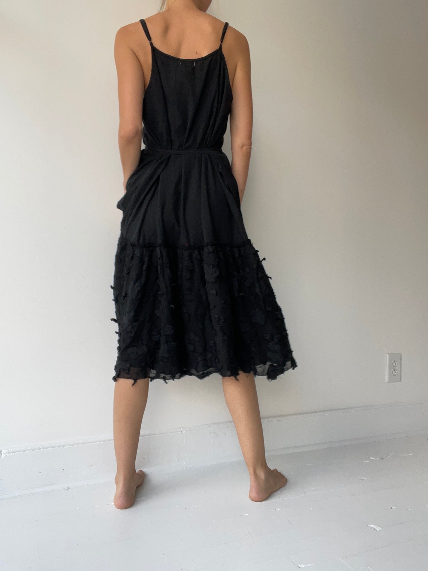 long flower tulle slip