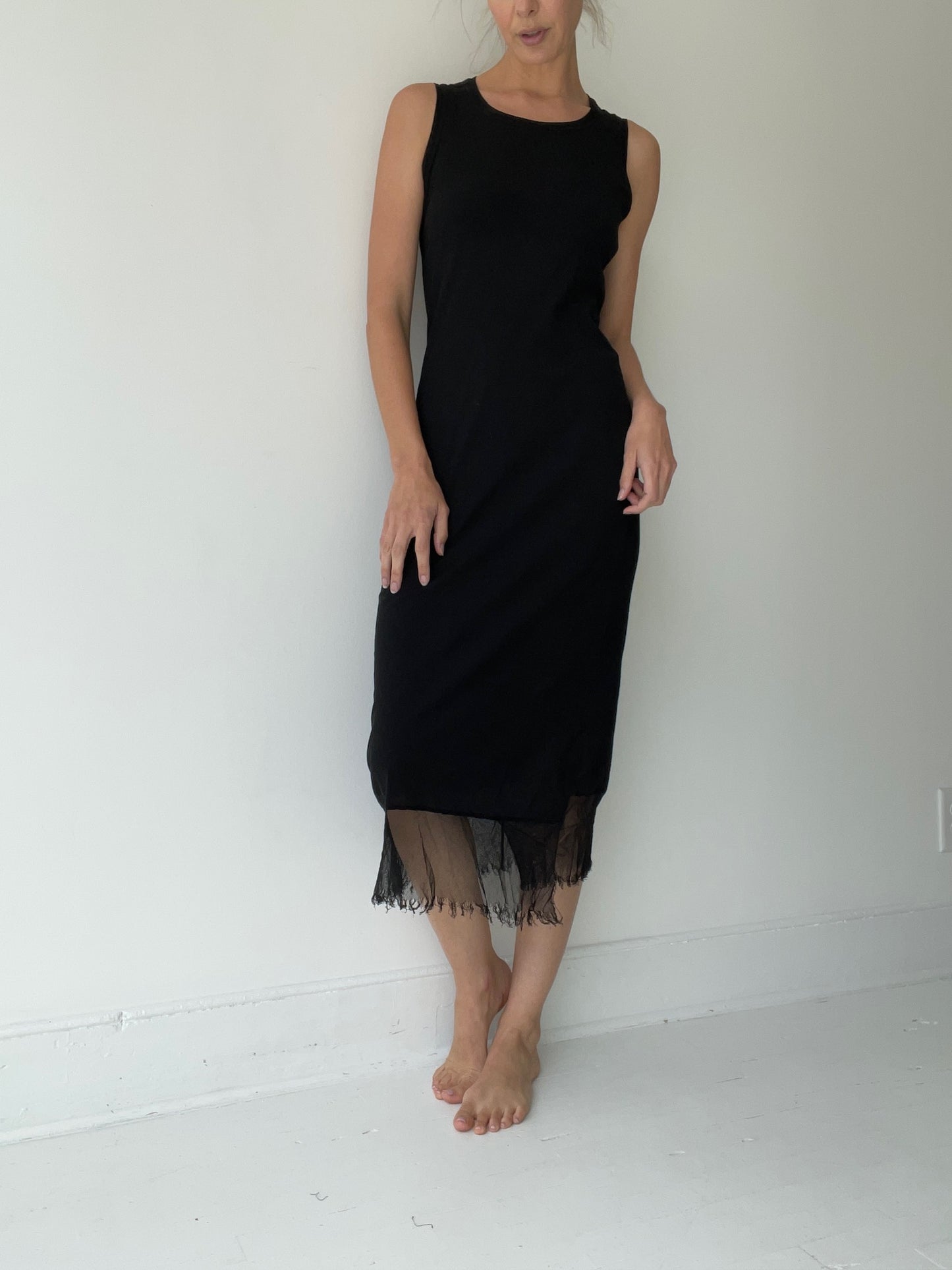 rundholz dip fine rib slip dress