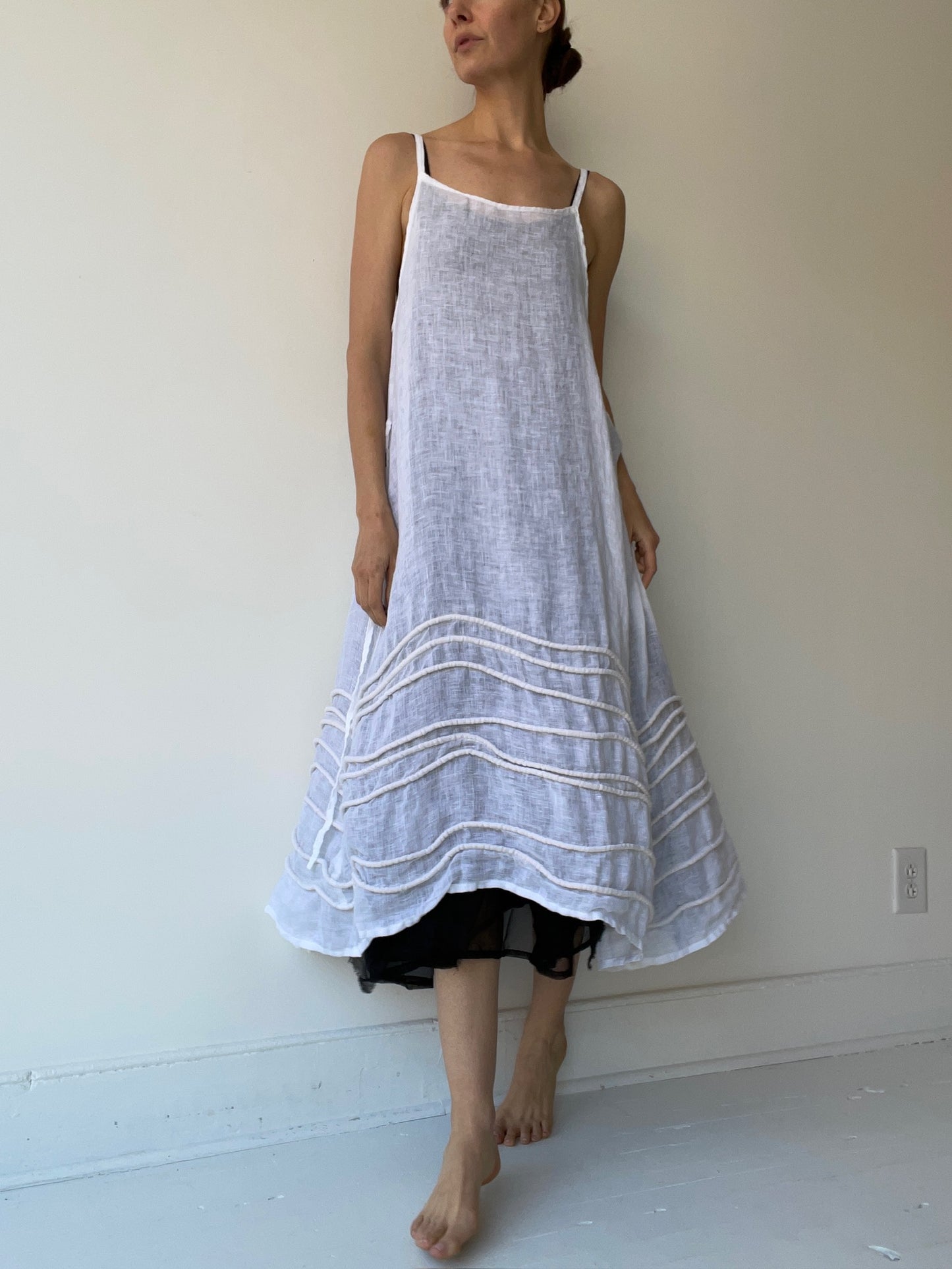 krista larson white long spring slip