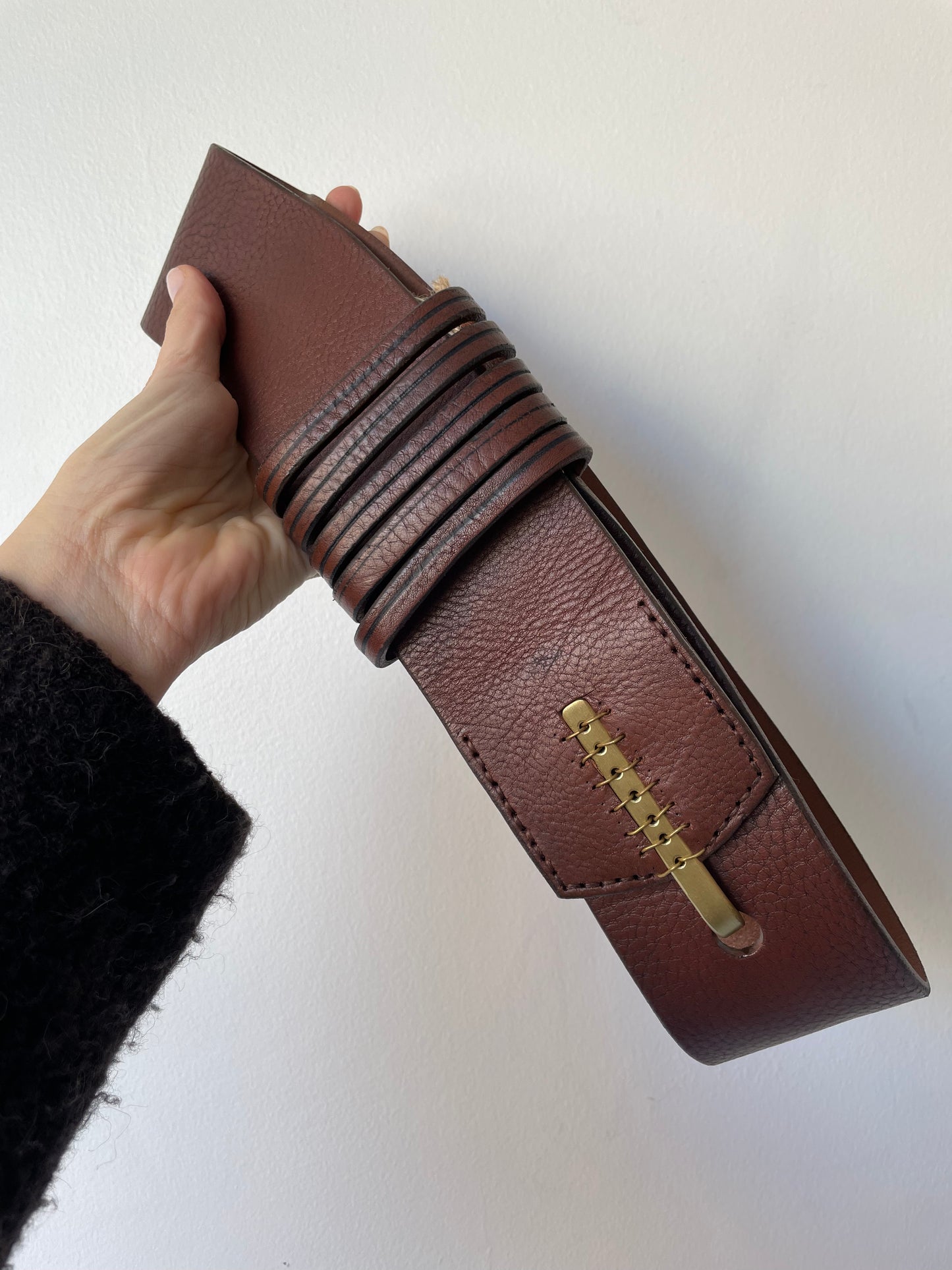 johnny farah brown 5-loop belt