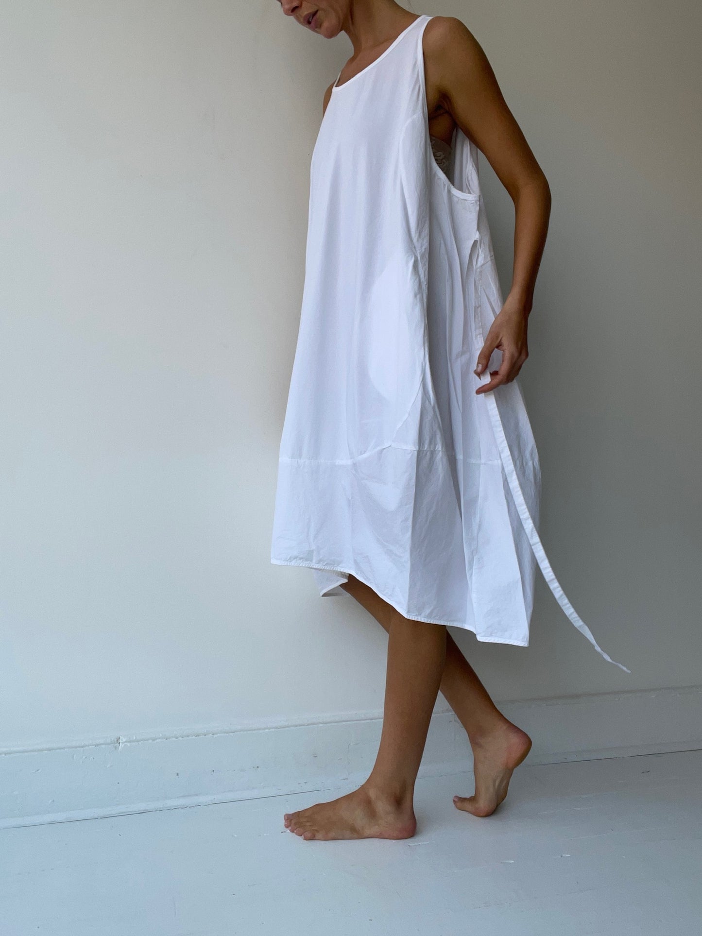 rundholz black label white cotton tie dress