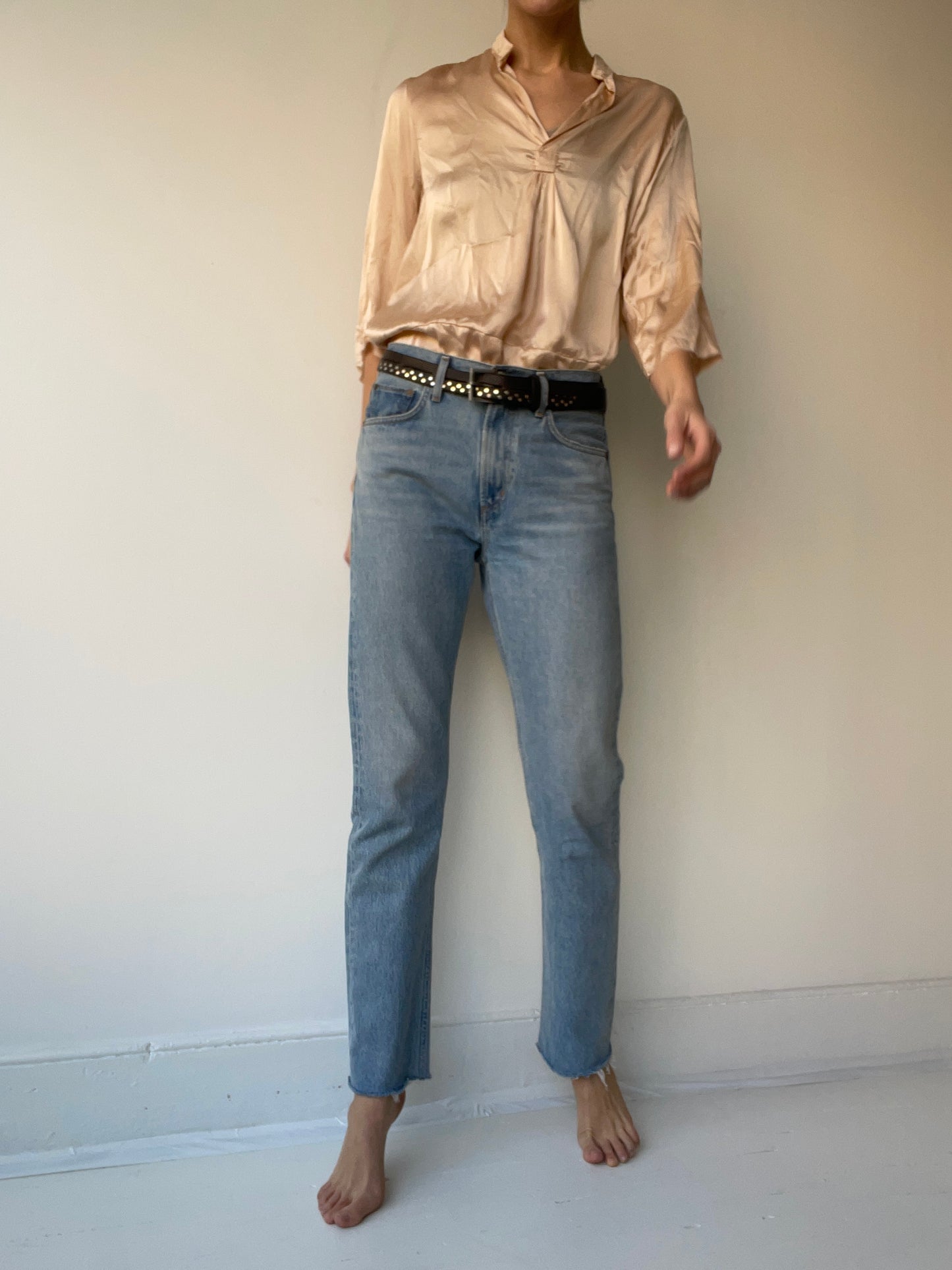 johnny farah square stud belt
