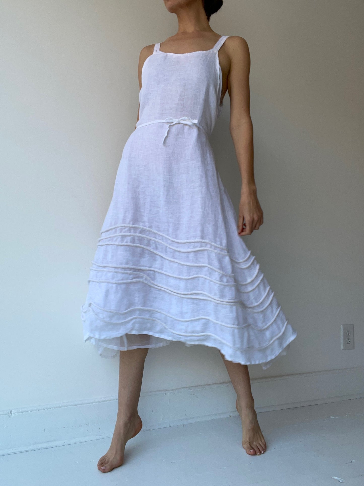 krista larson white long spring slip