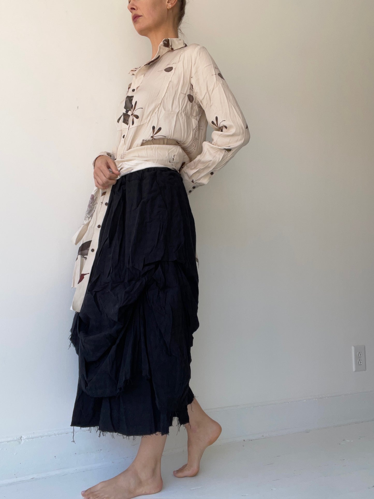 aleksandr manamïs draped wool skirt