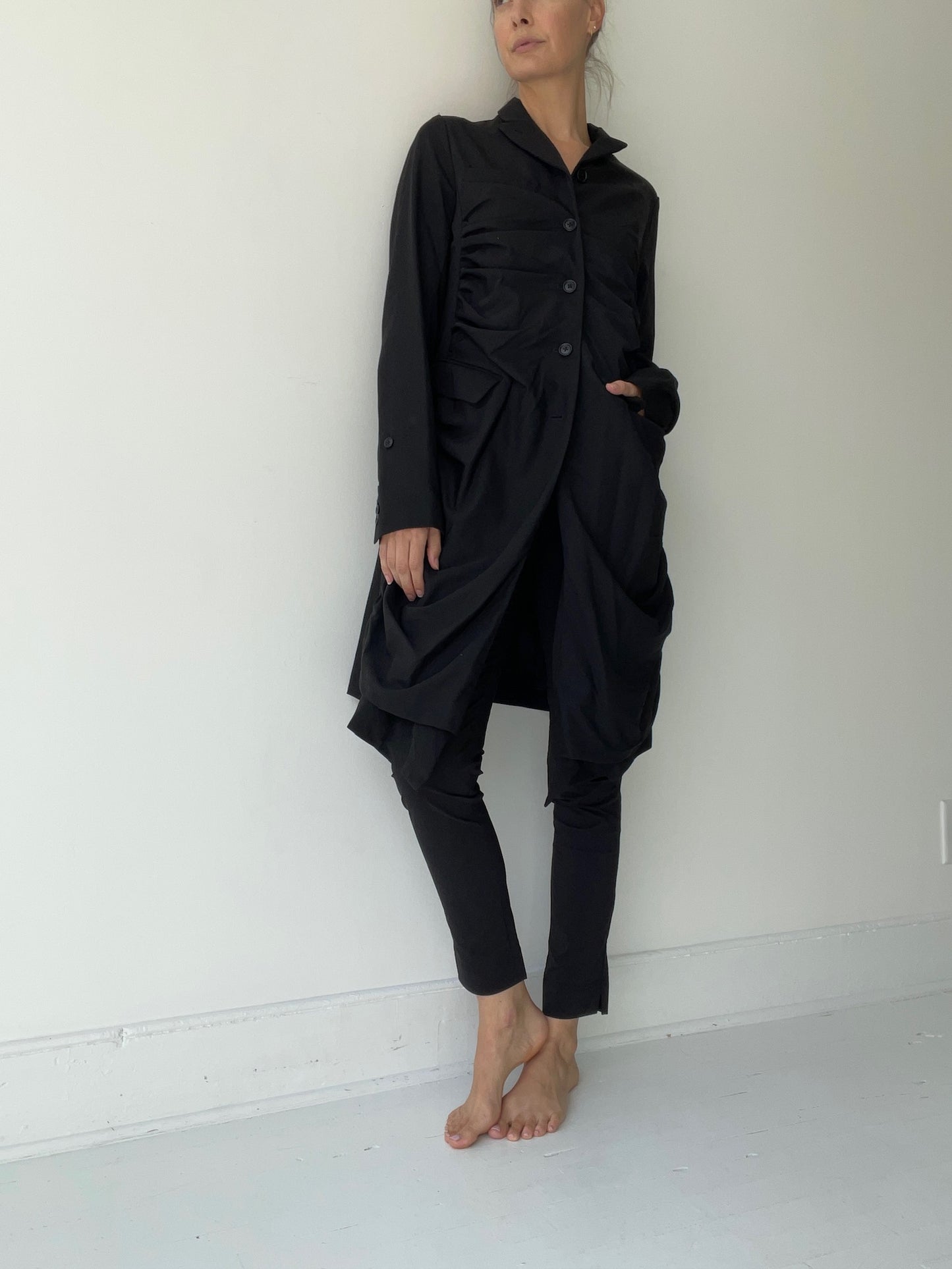 rundholz mainline long ruched coat
