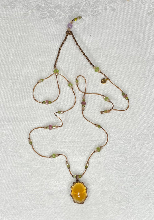 sharing citrine tibetan short necklace