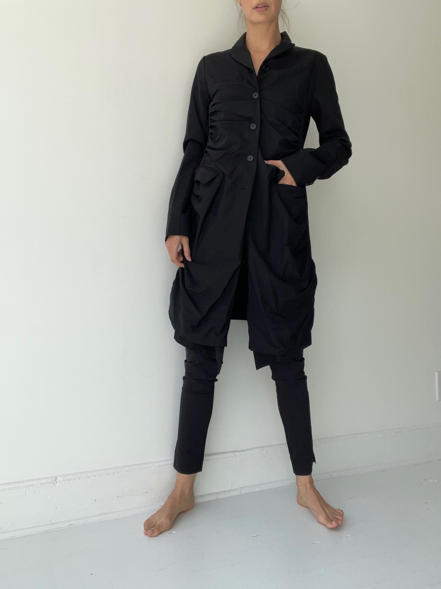 rundholz mainline long ruched coat