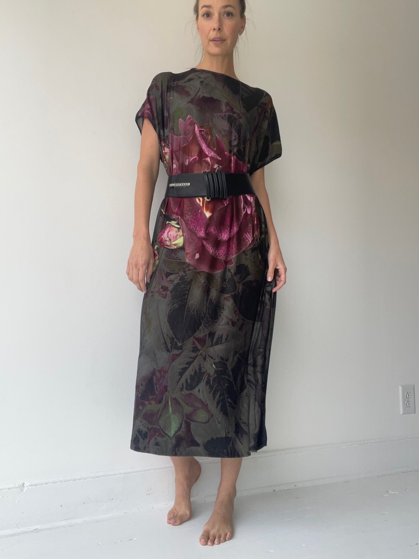barbara bologna rose print tube dress