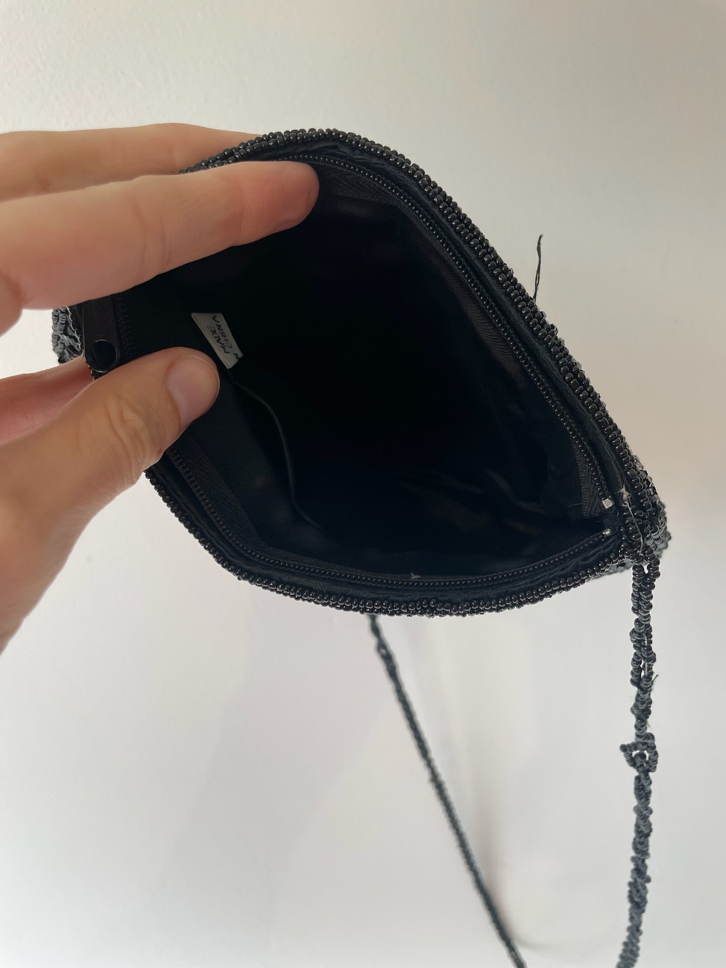 vintage onyx beaded purse