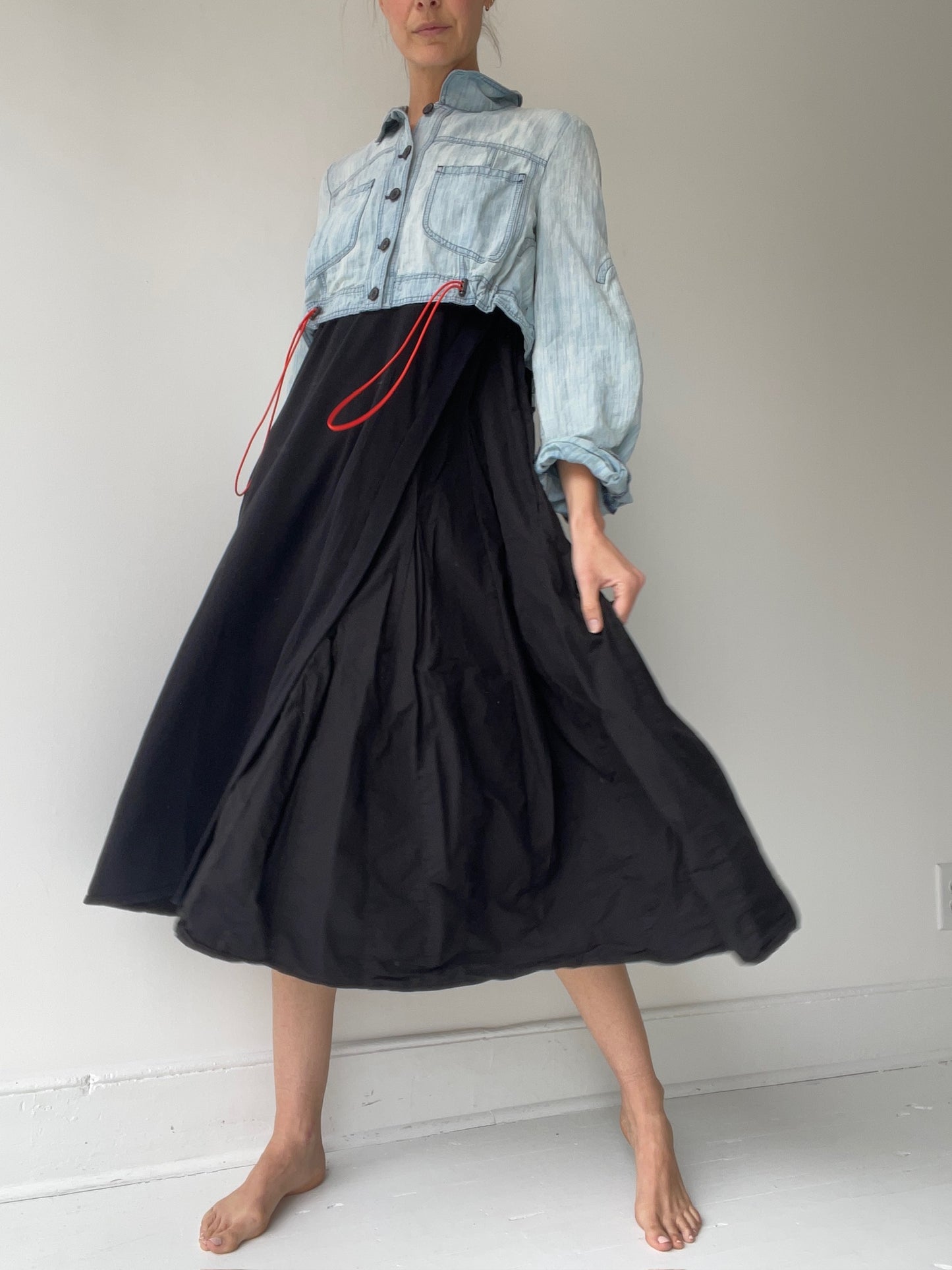 rundholz dip cropped denim top