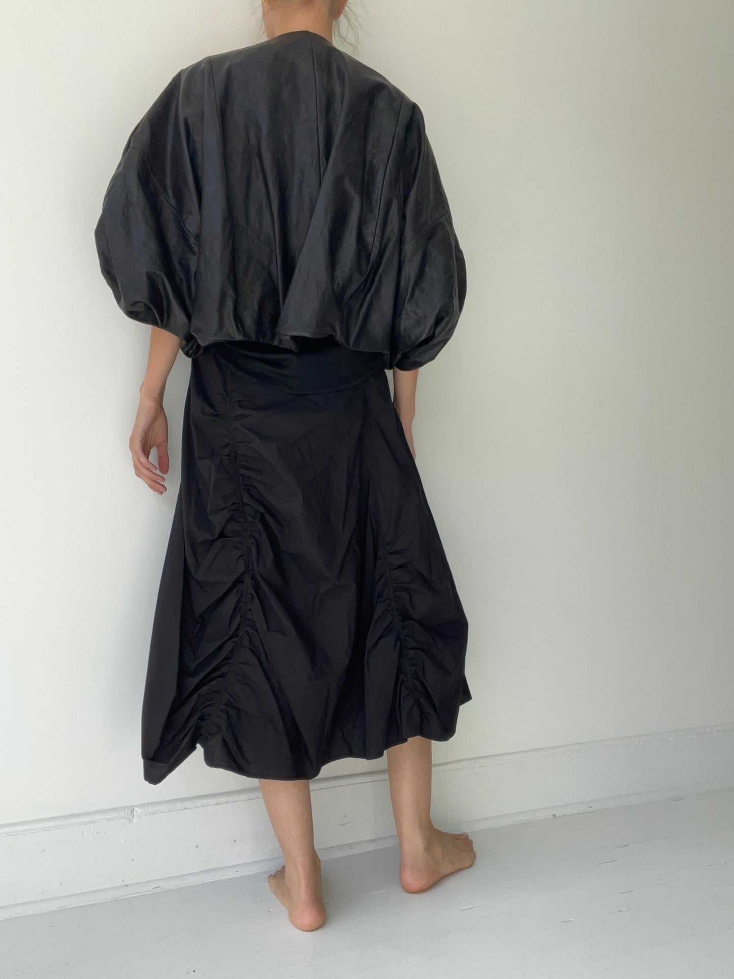 rundholz mainline bubble sleeve leather jacket