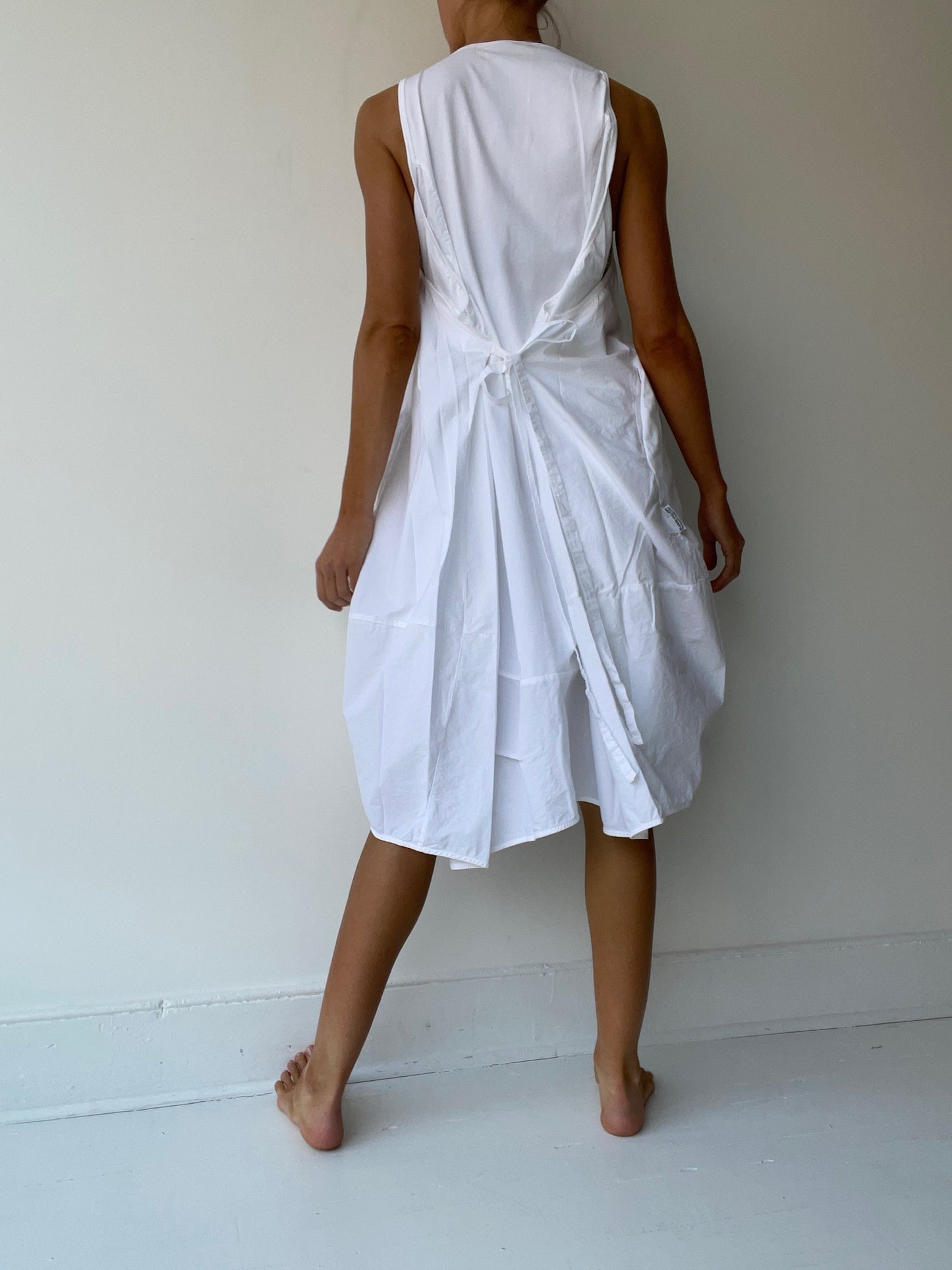 rundholz black label white cotton tie dress