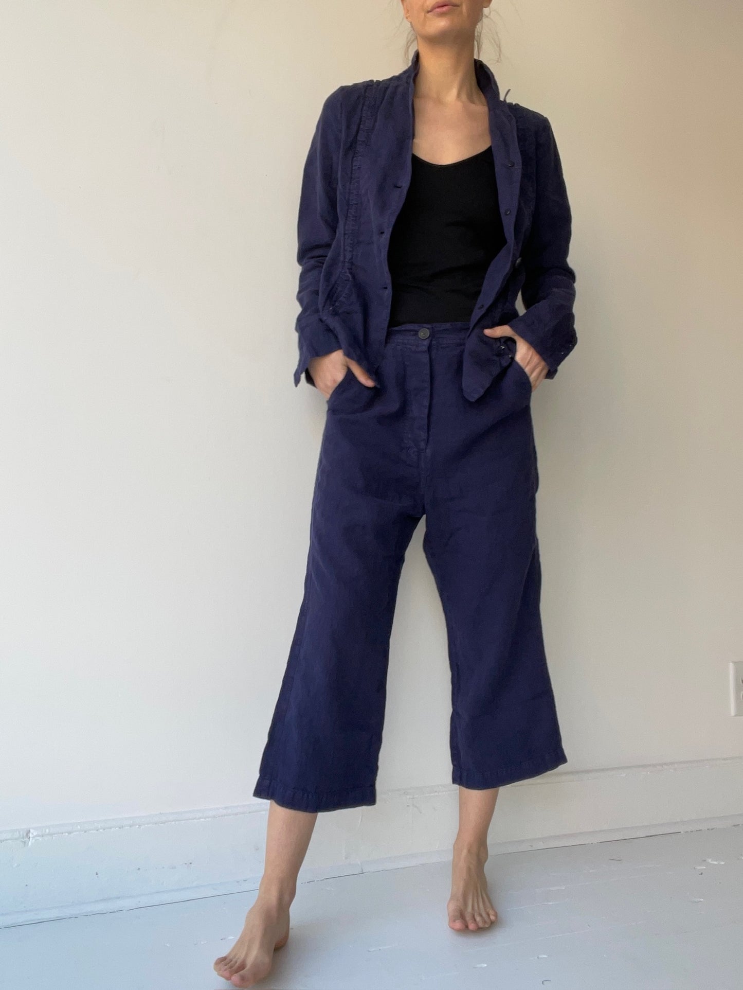 rundholz mainline enzian linen trouser