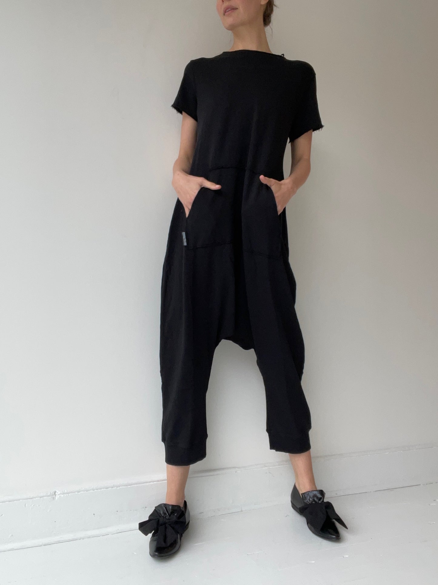 rundholz black label cotton black pocket jumpsuit