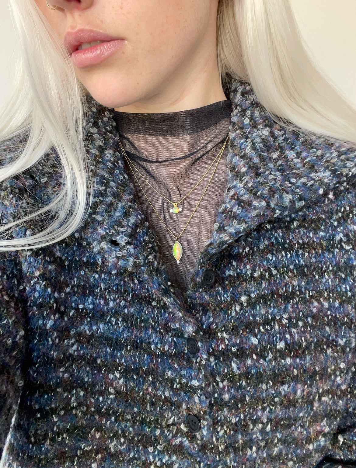 lionette bianca double strand necklace