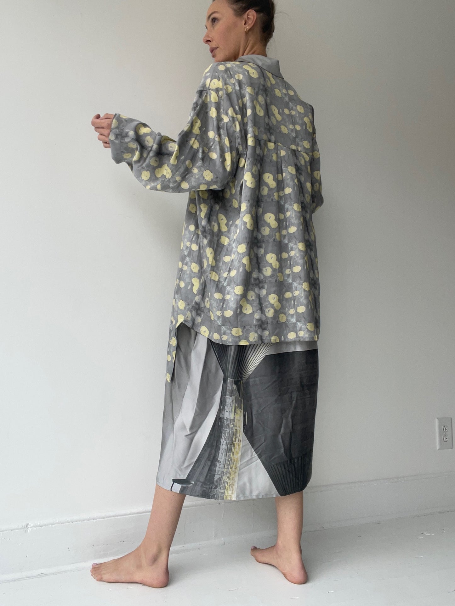 barbara bologna double print shirt dress