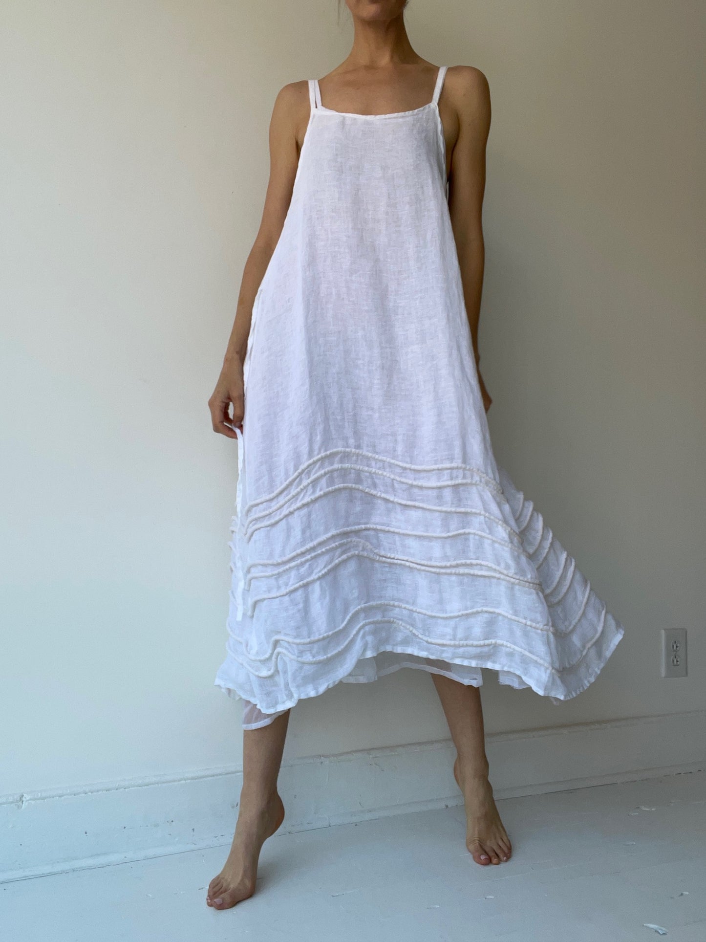 krista larson white long spring slip