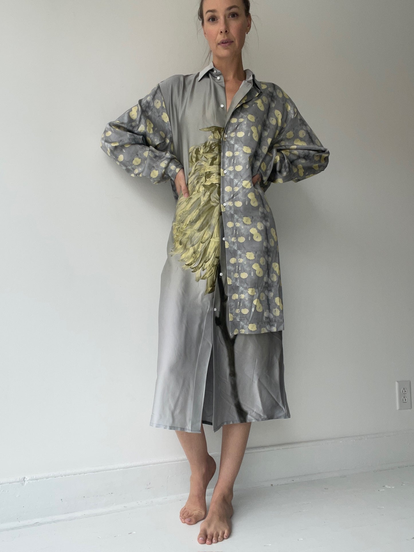 barbara bologna double print shirt dress