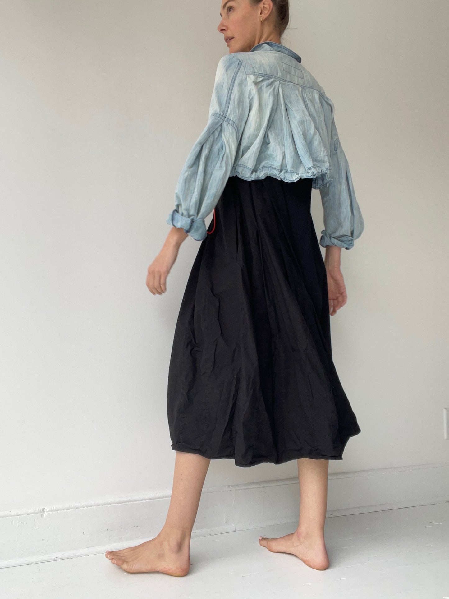 rundholz dip cropped denim top