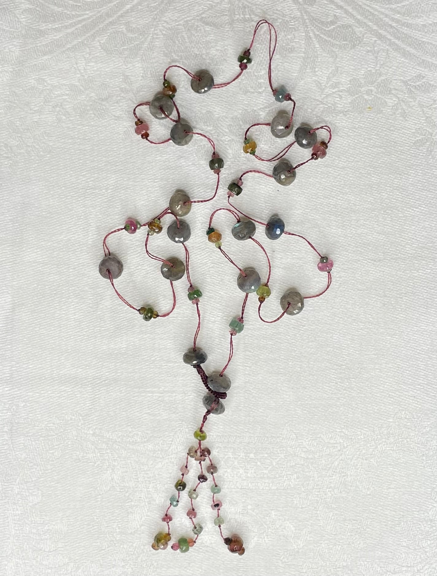 holy labradorite and tourmaline long necklace