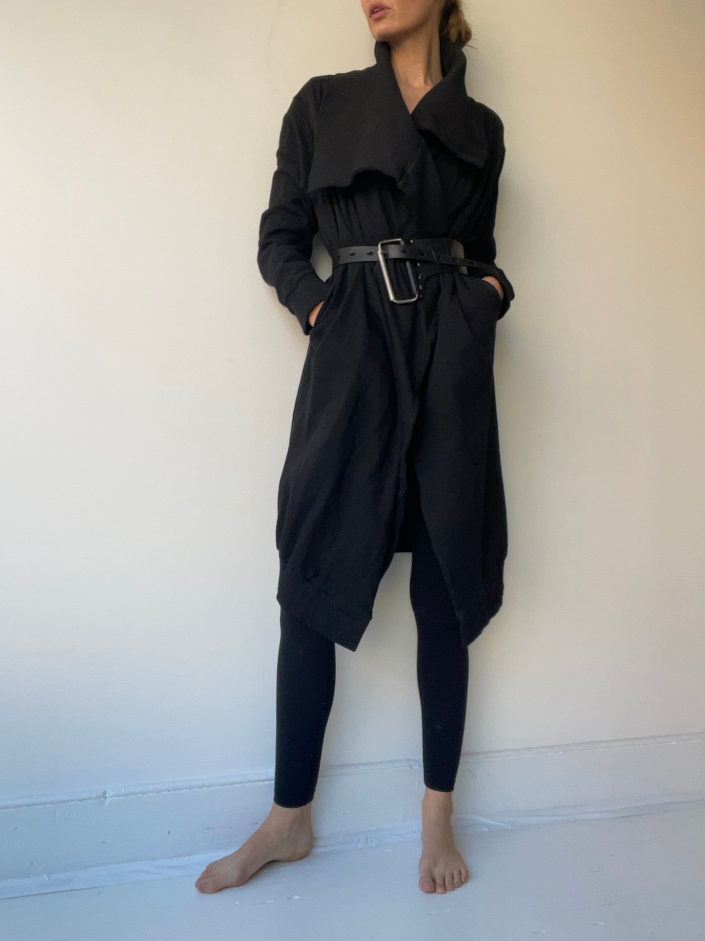 single roll buckle belt BLACK