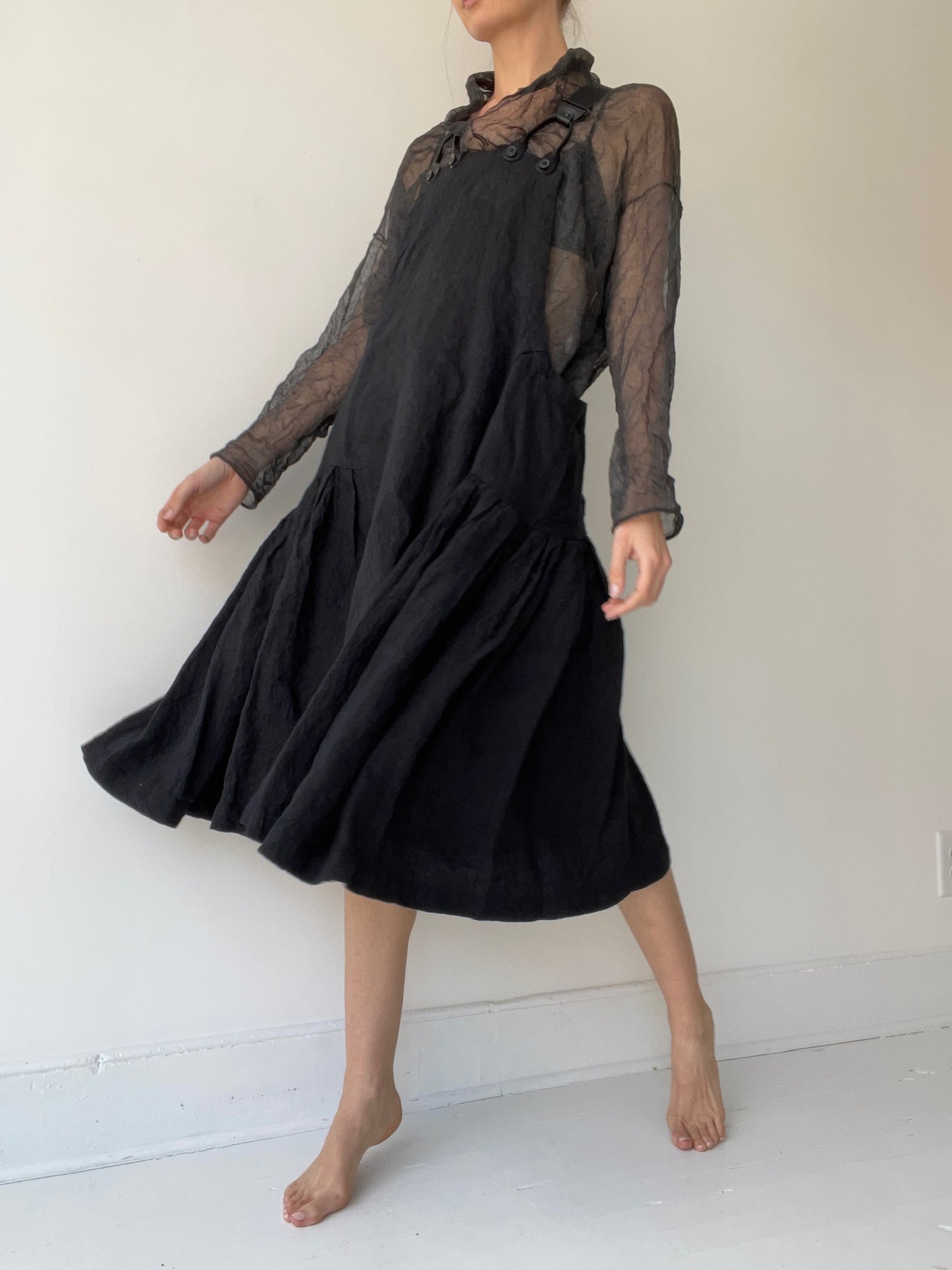 rundholz mainline linen overall dress