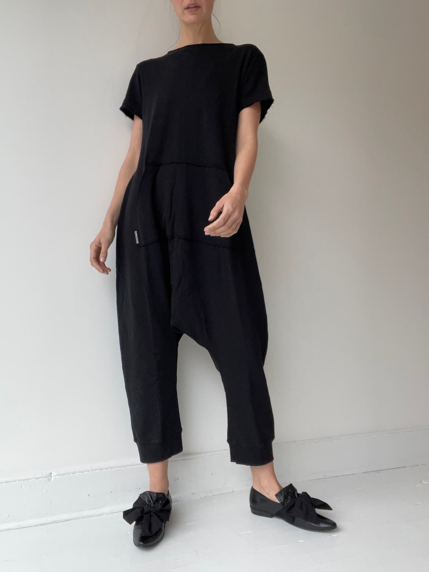 rundholz black label cotton black pocket jumpsuit